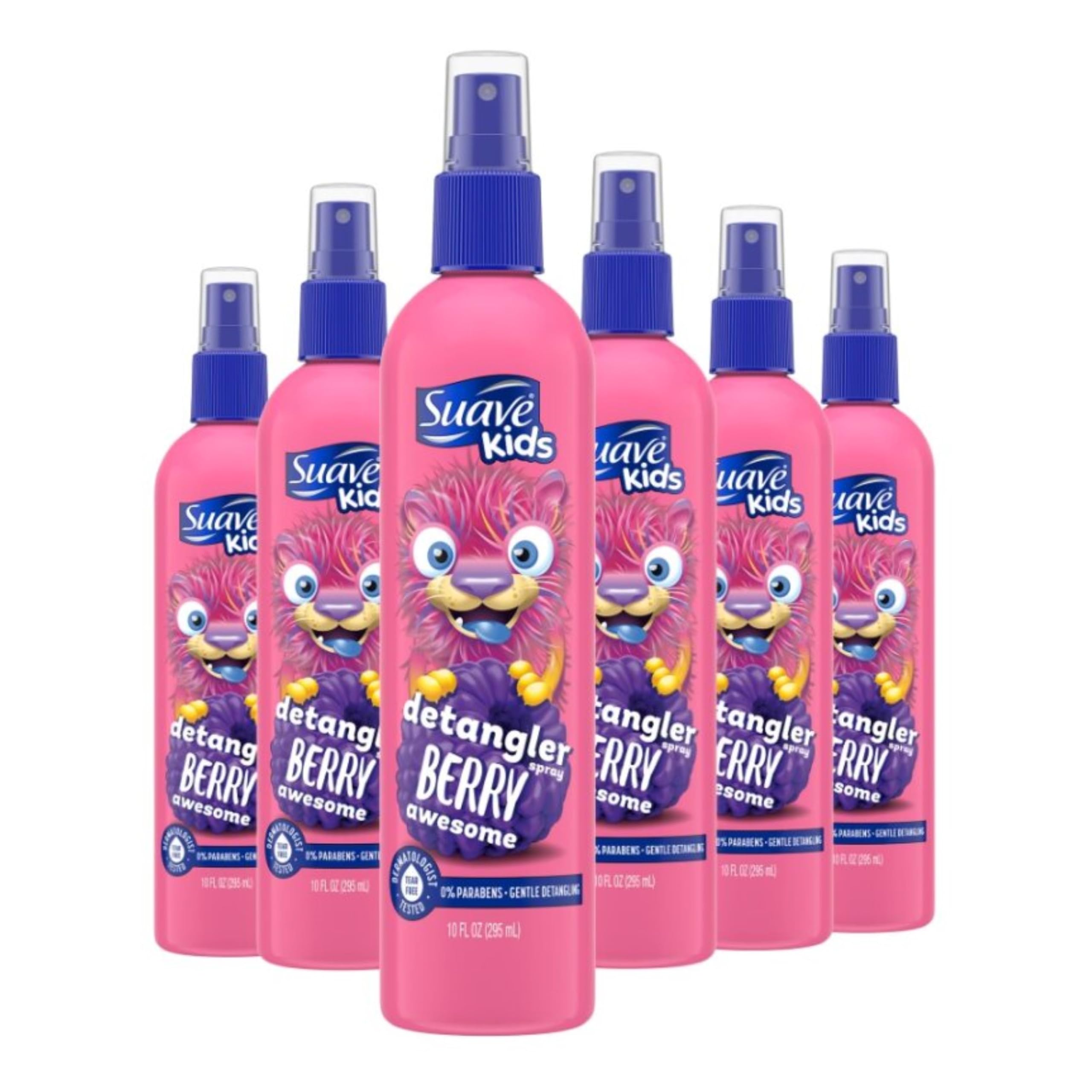 Suave Kids Detangler Spray, Swirlberry 10 oz (Pack of 6)