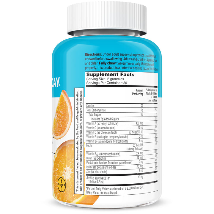 One A Day Kids Multi + Probiotic Kids Multivitamin Gummies, Kids Probiotics for Digestive Health, Kids Vitamins with Vitamin D for Immune Support, Orange Flavor, 60 Count