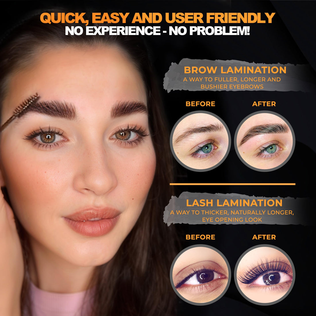 Elevate the Beauty Eyebrow And Lash Lamination Kit | DIY Perm For Lashes and Brows | Professional Lift For Trendy Fuller Brow Look And Curled Lashes | Eyebrow Brush And Eyelash Micro Brushes Added