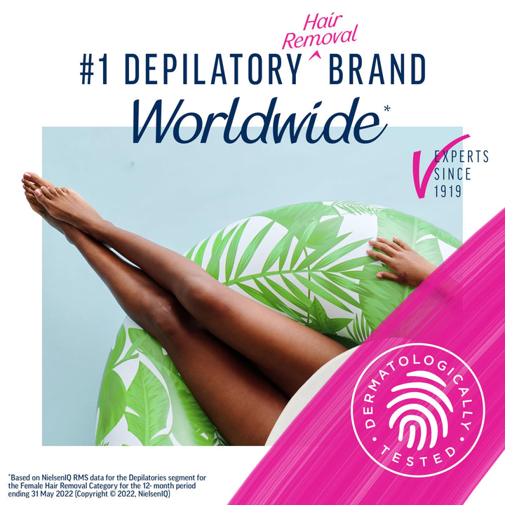 VEET 5 Min Sensitive Skin Hair Removal Cream For Women, Bikini Hair Removal Gel, Dermatologically Tested Depilatory Cream For Legs, Arms, Bikini Line, 13.5 FL OZ Pump Bottle with Tool, Pack of 2