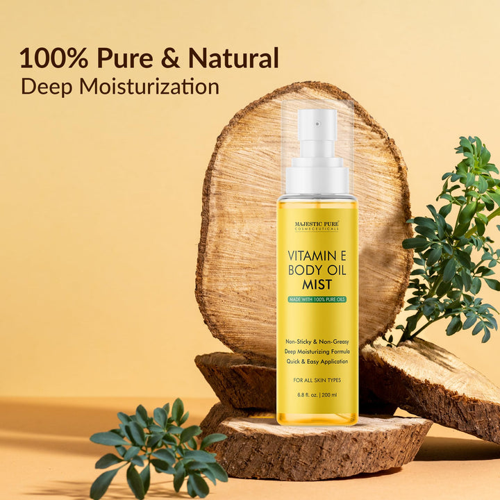 MAJESTIC PURE Vitamin E Oil Mist - 100% Pure & Natural | Premium Grade, Cold-Pressed and Tocopherol to Repair Dry, Damaged Skin| Moisturizing Skin, Hair and Scalp 6.8 Fl Oz