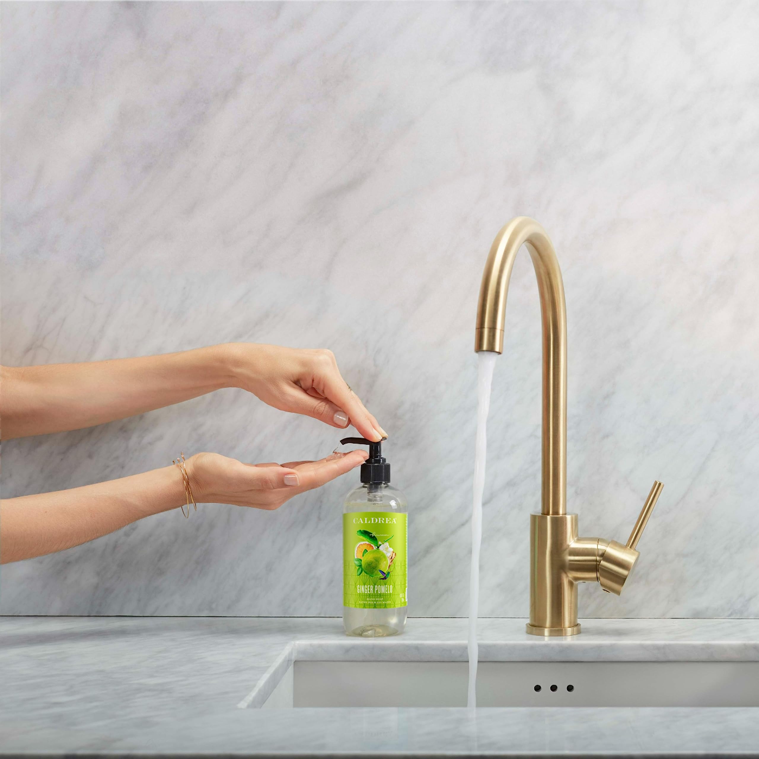 Caldrea Hand Wash Soap, Aloe Vera Gel, Olive Oil and Essential Oils to Cleanse and Condition, Ginger Pomelo Scent, 10.8 oz