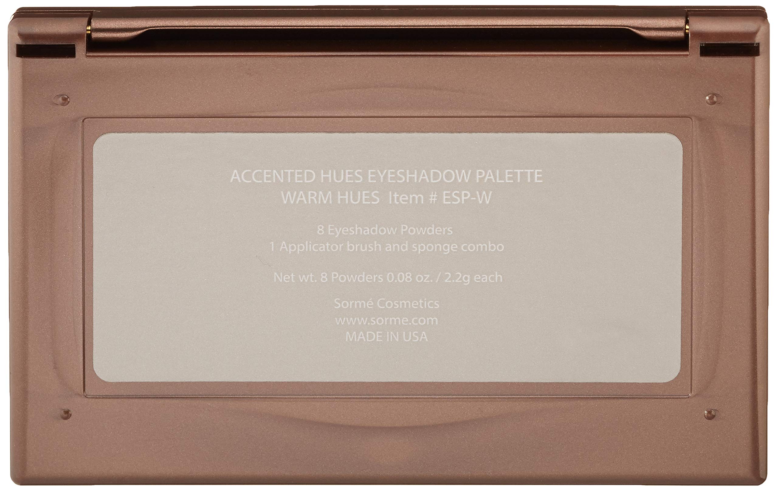 Sorme Cosmetics Collection Eyeshadow Palette, Warm Hues, 0.64 Ounce