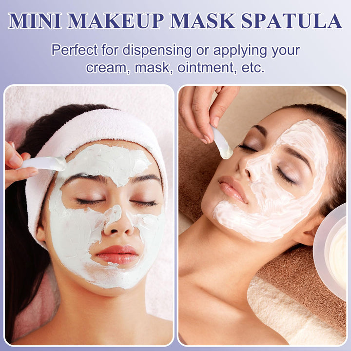 HINZIC 50PCS Cosmetic Spatulas, 2inch Small Makeup Spatula, Mini Plastic Skin Care Scoop, Face Mask Applicator, Facial Supplies for Estheticians Mixing and Sampling Women Girls