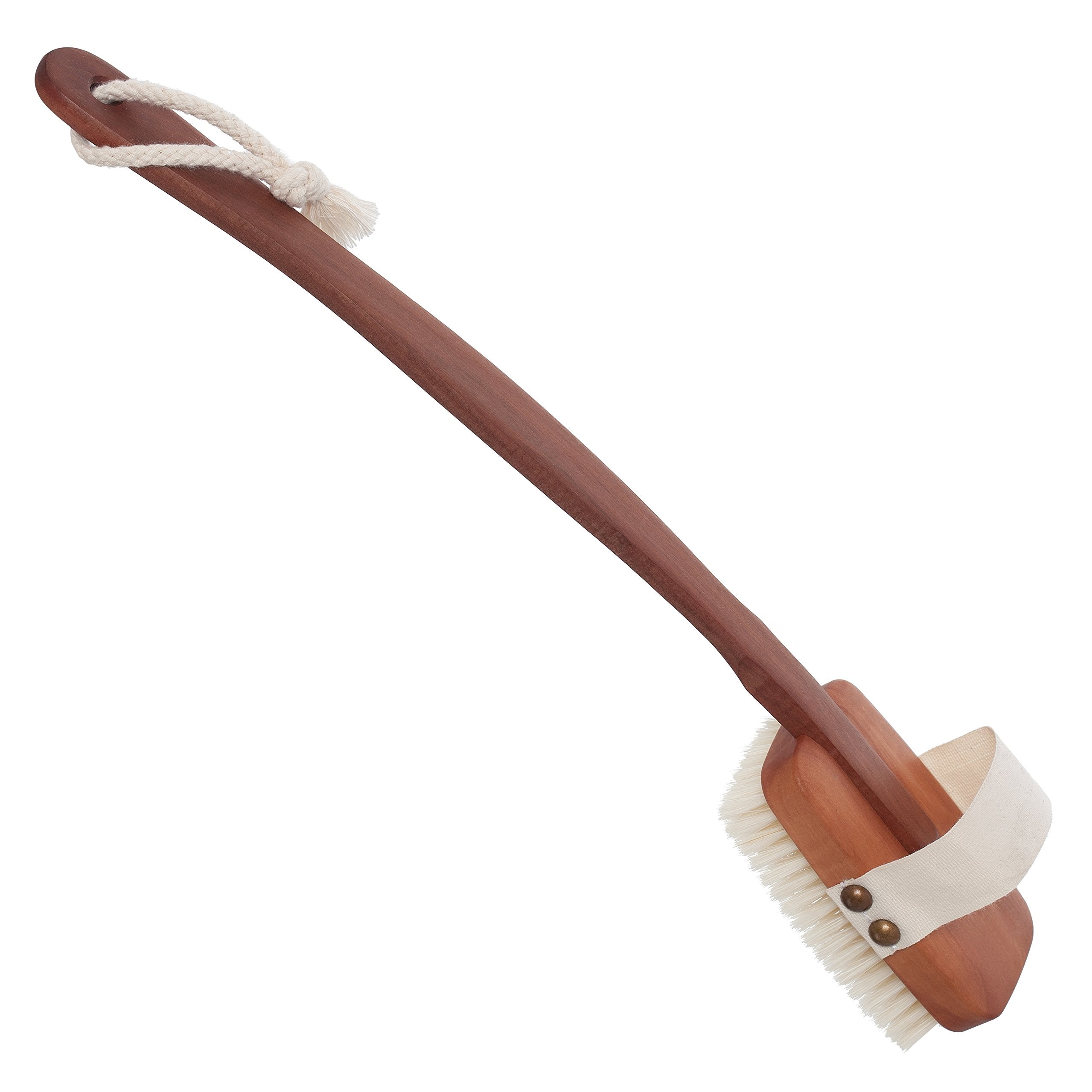 BÃƒ¼rstenhaus Redecker Natural Pig Bristle Bath Brush with Oiled Pearwood Handle, 16-7/8-Inches