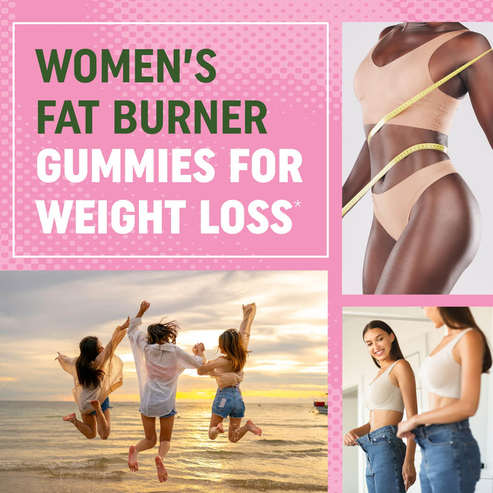 Women’s Fat Burner Gummies for Weight Loss | Green Tea, Green Coffee Bean, Garcinia Cambogia & Ketones | Fat Burners for Women Weight Loss Gummies | Green Tea Fat Burner Supplements | 60 Count