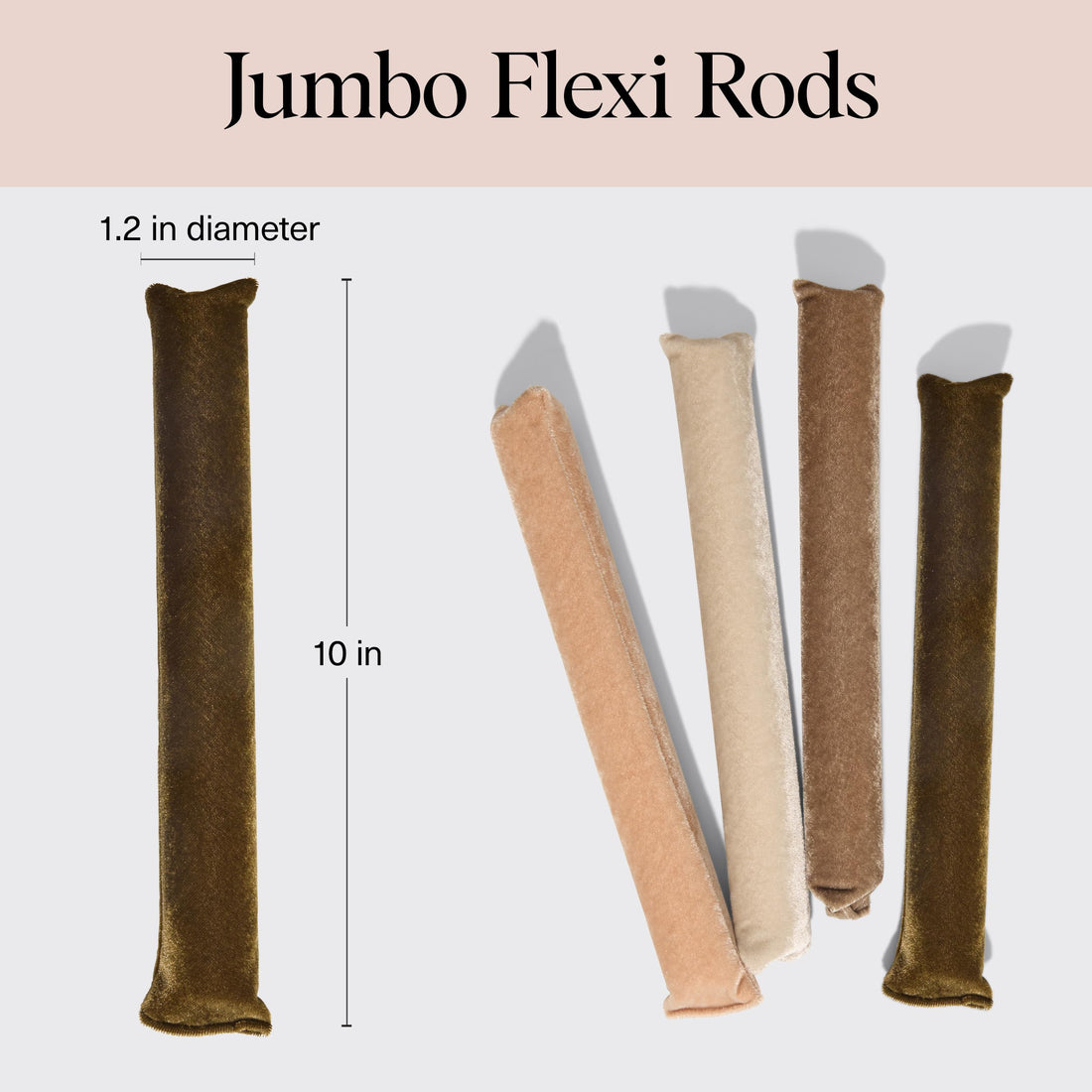 Kitsch XL Flexi Rods for Heatless Curls Overnight - Soft Velvet Hair Rollers for Women - Hair Curlers to Sleep In - Eucalyptus, 4pcs