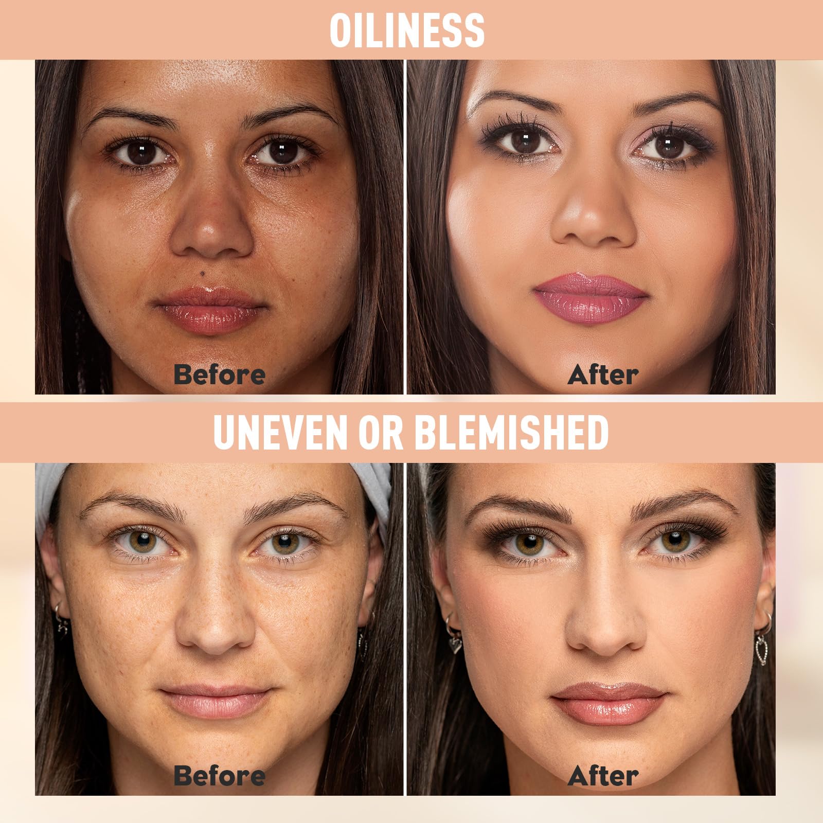 UCANBE 2-in-1 Pressed Face Powder & Foundation Makeup, Matte Oil Control Flawless Setting Powder, Korean Makeup,Waterproof Long Lasting Finishing Powder (Fair)