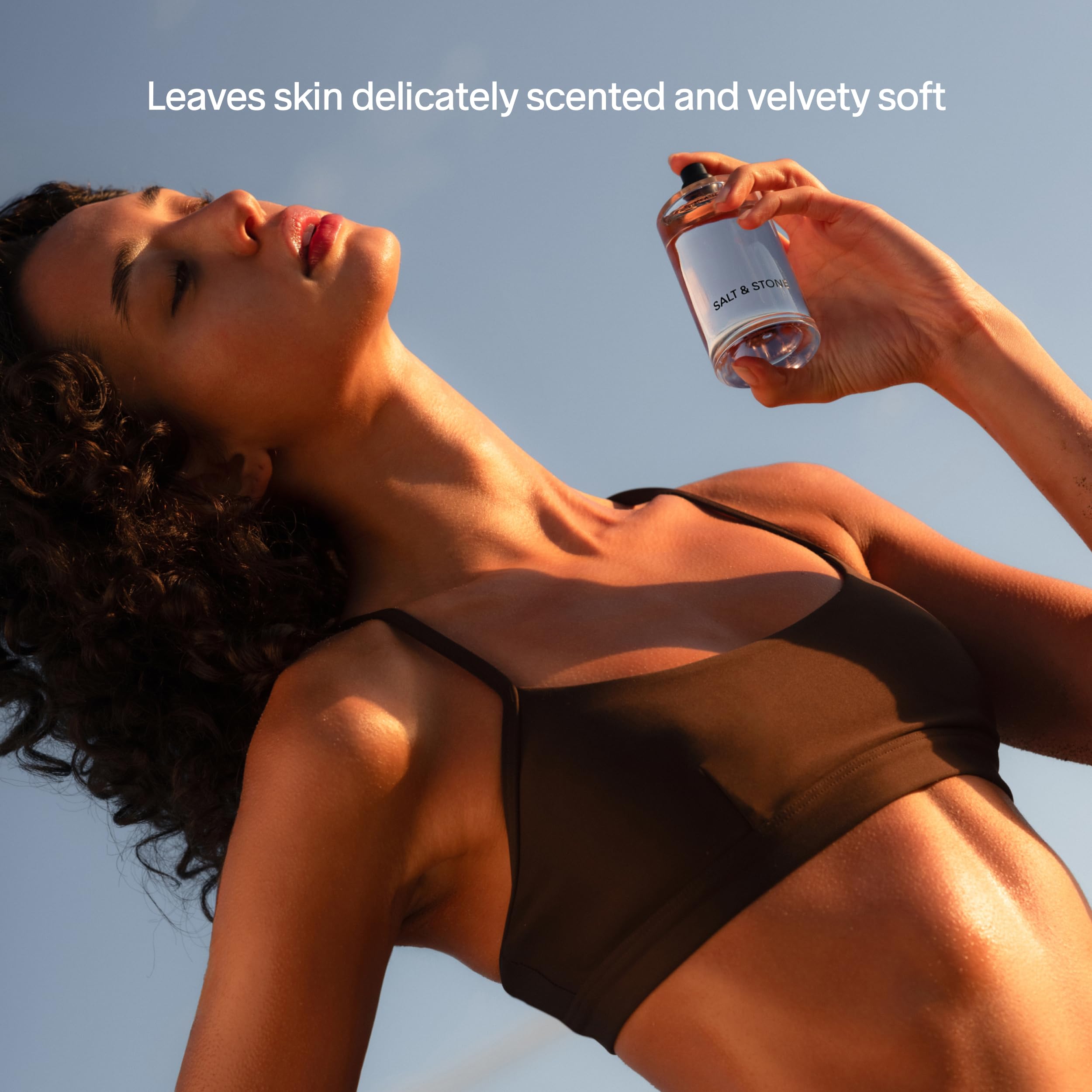 Salt & Stone Body Mist, Santal & Vetiver Scent, Skincare Infused Perfume Hair & Body Spray for Women and Men, Hydrating Fragrance with Glycerin and Red Algae, Vegan, Cruelty Free, 3.4 fl oz