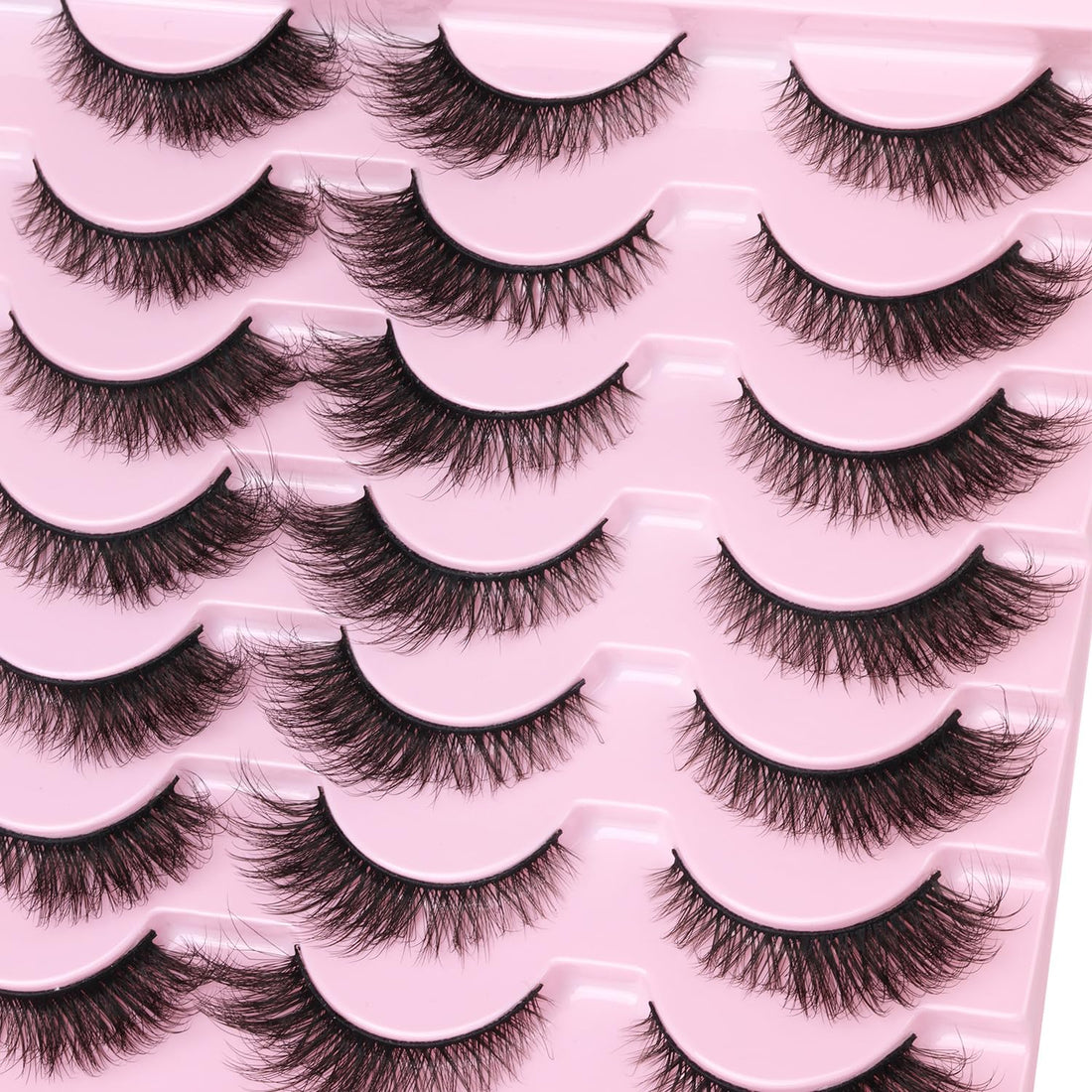 False Lashes Natural Look Faux Mink Eyelashes Wispy Fox Eye Lashes That Look Like Extensions 3D Mink Lashes Natural Strip Lashes Pack by Kiromiro 14 Pairs
