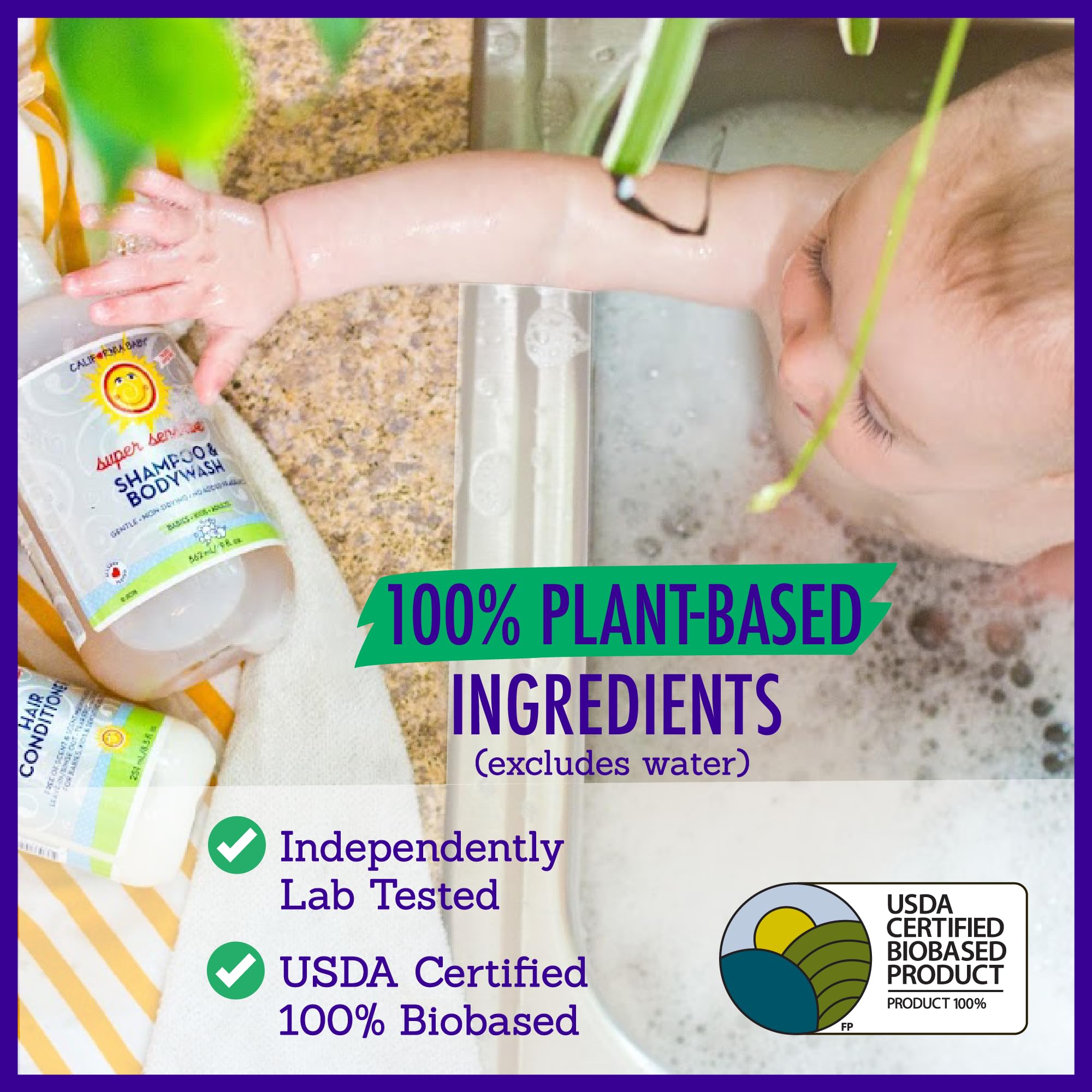 California Baby Super Sensitive Baby Shampoo and Body Wash | 100% Plant-Based | Gentle Fragrance Free Shampoo | Hypoallergenic | 251 mL / 8.5 oz
