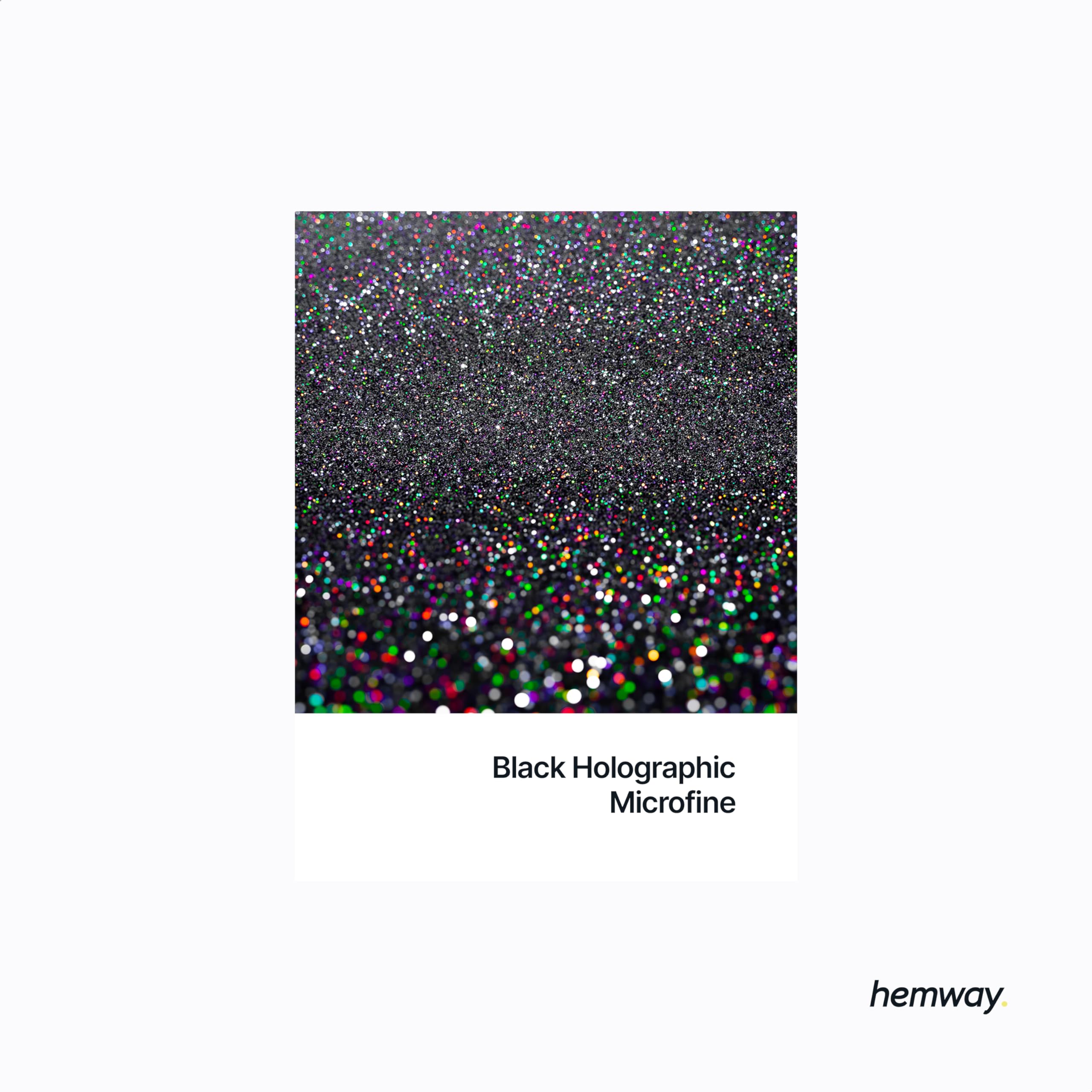 Hemway Premium Ultra Sparkle Glitter Multi Purpose Metallic Flake for Arts Crafts Nails Cosmetics Resin Festival Face Hair - Black Holographic - Microfine (1/256 0.004 0.1mm) 100g / 3.5oz