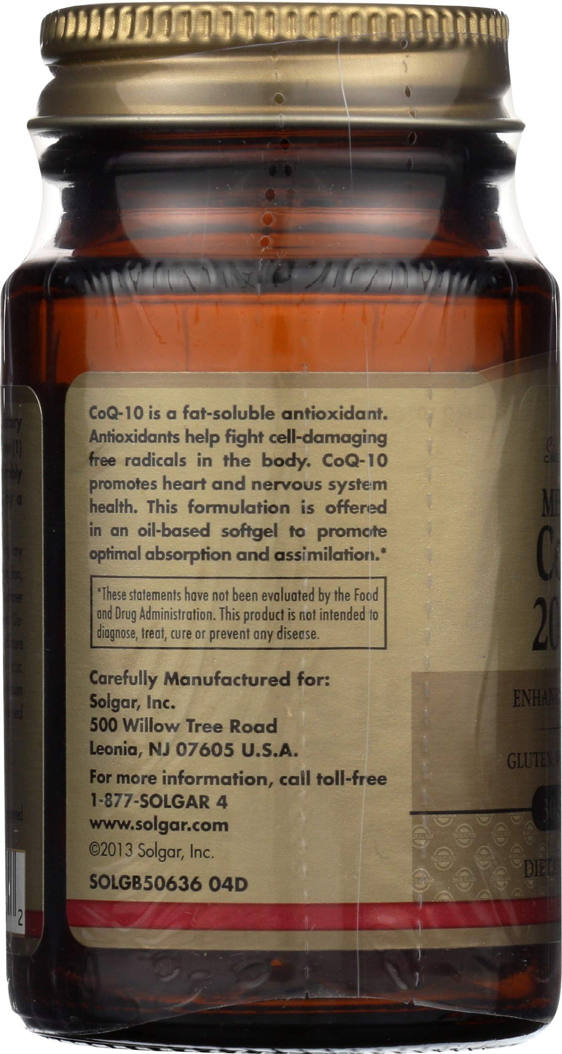 Solgar Megasorb CoQ-10 200 mg - 30 Softgels - Enhanced Absorption - Gluten Free, Dairy Free - 30 Servings
