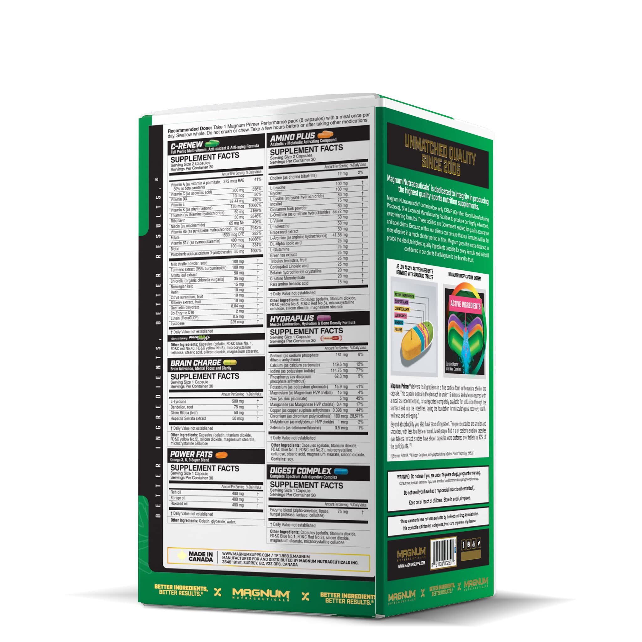 primer Magnum Nutraceuticals Vitamin Packs for Women & Men, Daily Nutrient Supplement - Travel-Friendly Multivitamin Support Heart, Joint, Digestive, & Organ Health (30 Servings)