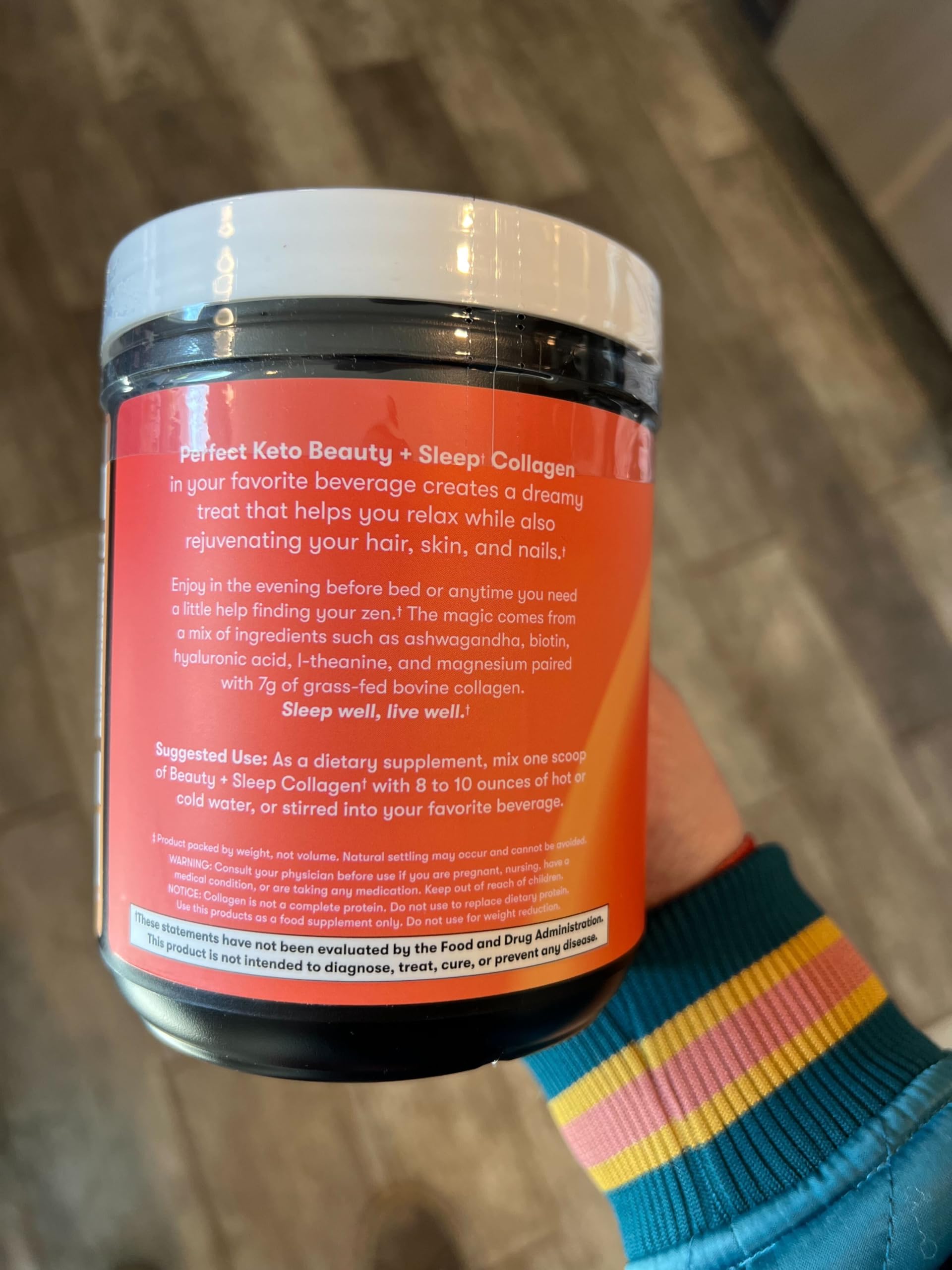 Perfect Keto Beauty + Sleep Grass Fed Collagen Peptides Protein Powder with Ashwagandha, Magnesium, Biotin, Hyaluronic Acid, L Theanine, Hair, Skin, Nails & Relaxation Support, Turmeric Coconut Latte