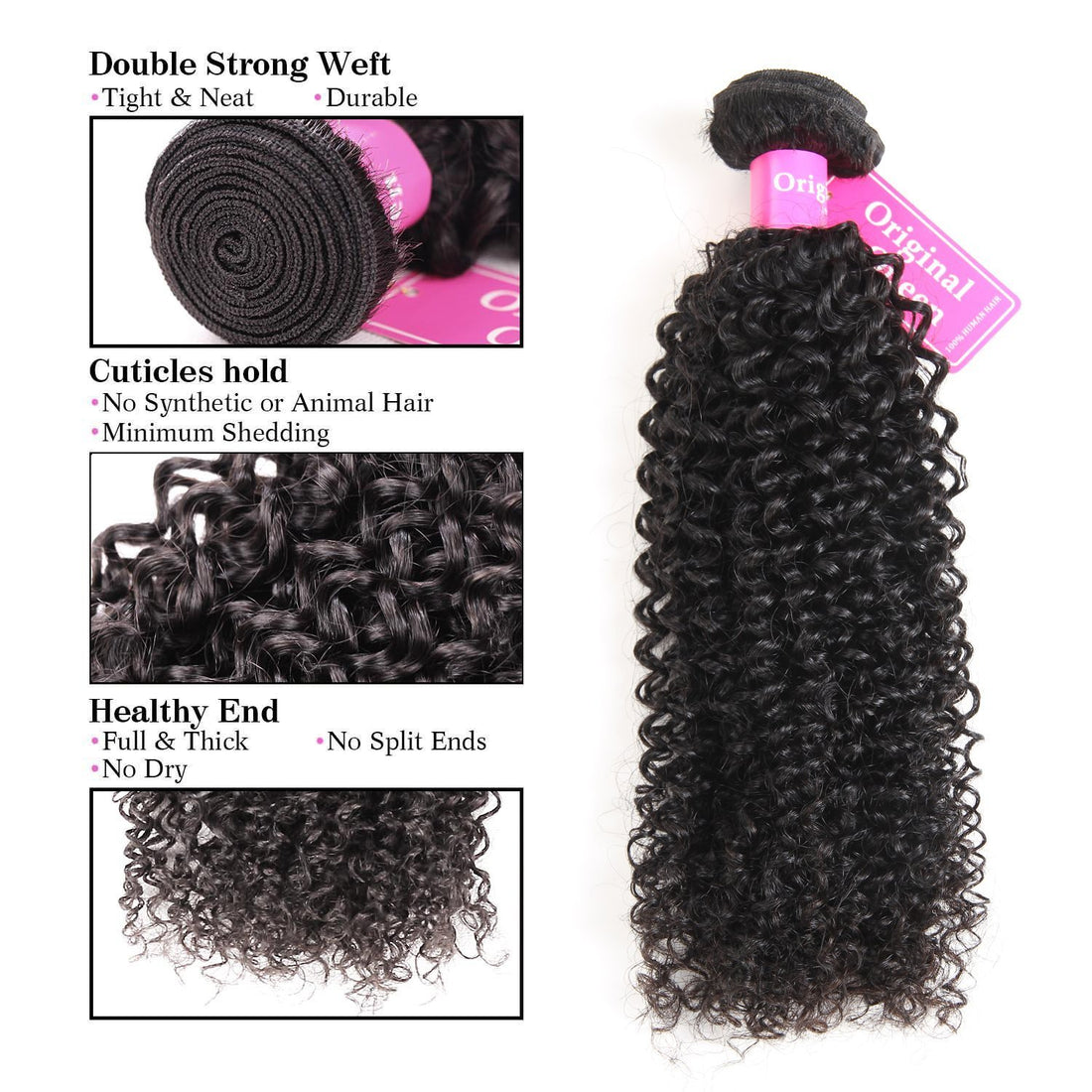 10 12 14inches : Original Queen 100% Brazilian Unprocessed Virgin Kinky Curly Human Hair Weave 3 Bundles Deep Curly Hair Extensions Mixed Length 10 12 14inches