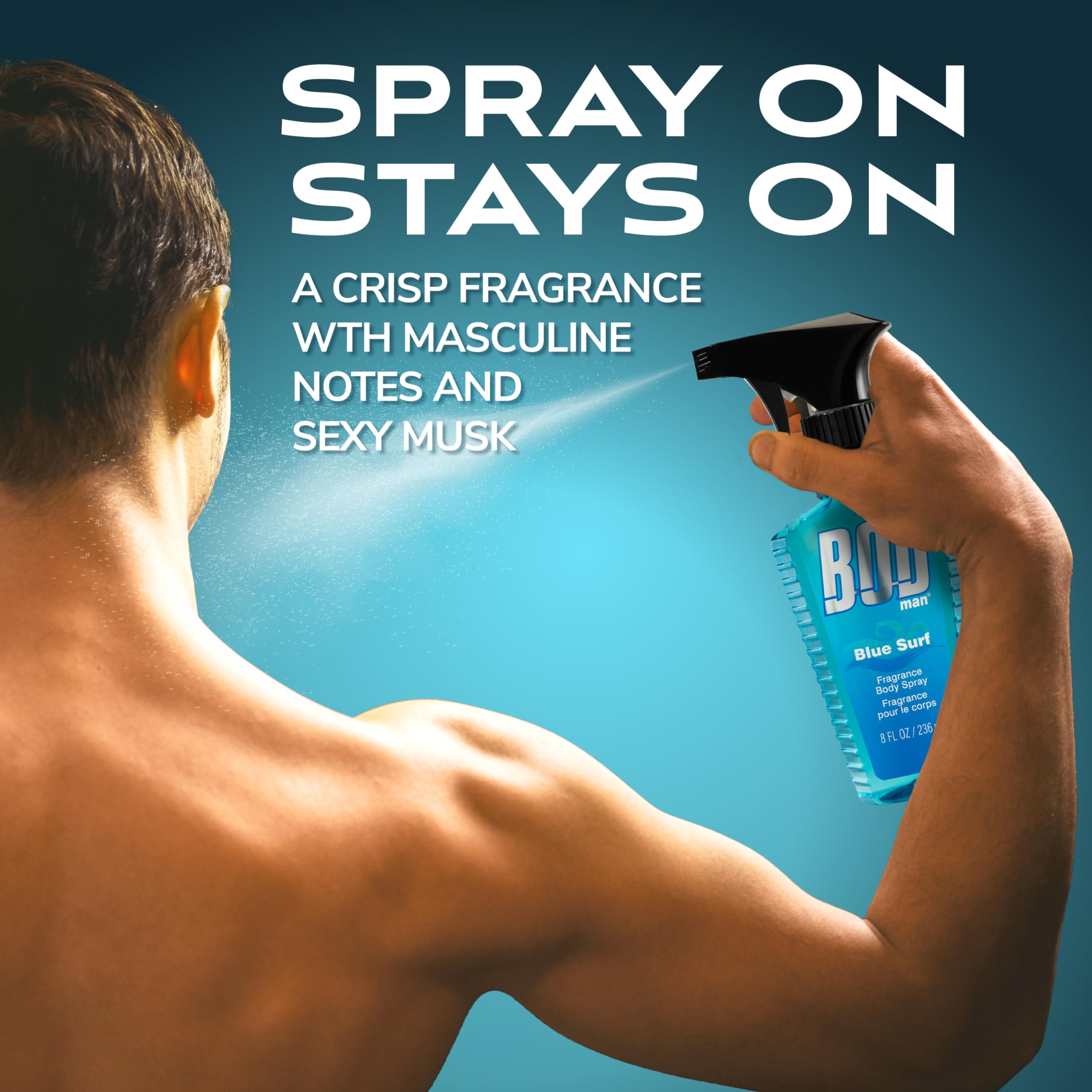 BOD Man Fragrance Body Spray, Blue Surf, 8 fl oz