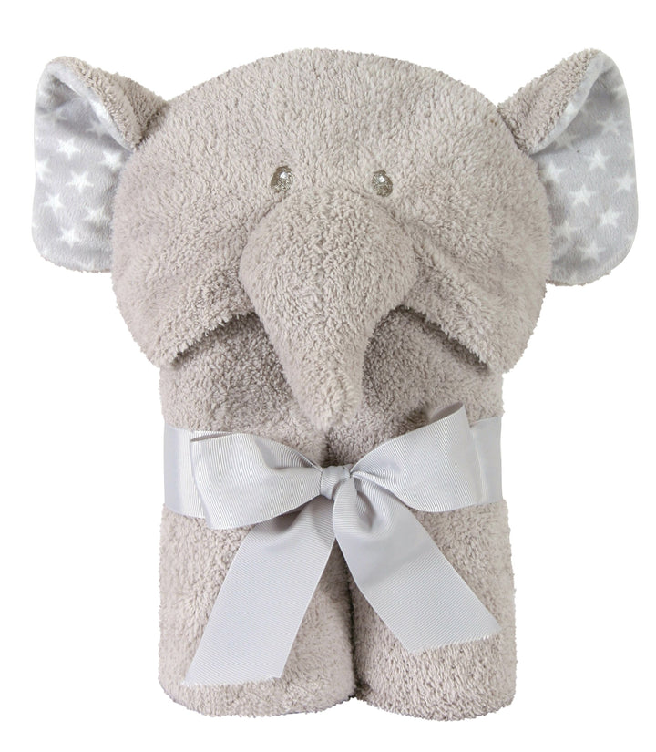 Stephan Baby Terry Plush Hooded Bath Towel, Gray Elephant, 0-24 Months