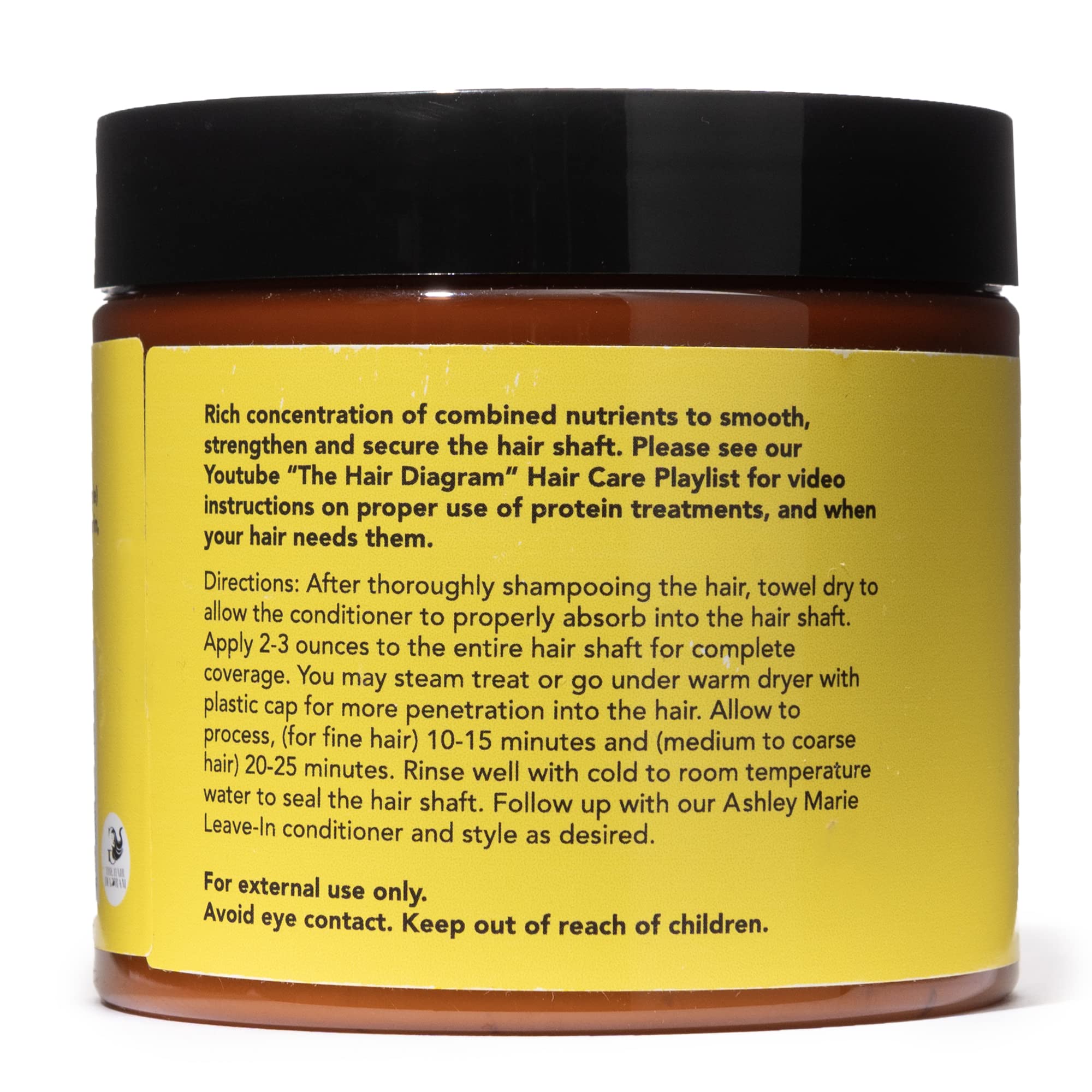 The Hair Diagram - Ashley Marie Protein Conditioner Treatment - Natural Strengthening Conditioner Enriched with Argan Oil & Hydrolyzed Wheat Protein - Color Safe - Paraben & Sulfate Free - 12oz