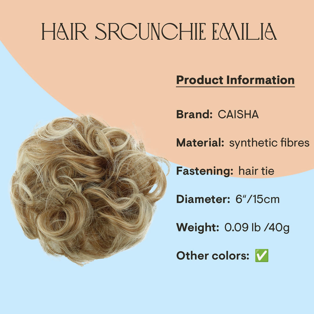 Prettyshop Hairpiece Hair Rubber Scrunchie Scrunchy Updos, Voluminous, Curly Or Messy Bun, Different Colors Available G7 E