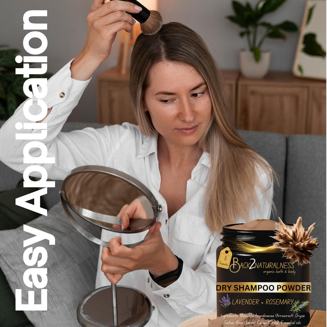 New! Dry Shampoo Powder for Women – Best Powder Dry Shampoo, Non-Toxic & Non-Aerosol – Instantly Refreshes Hair, Absorbs Oil, No White Cast, Softens & Volumizes, Residue-Free (Lavender + Rosemary)