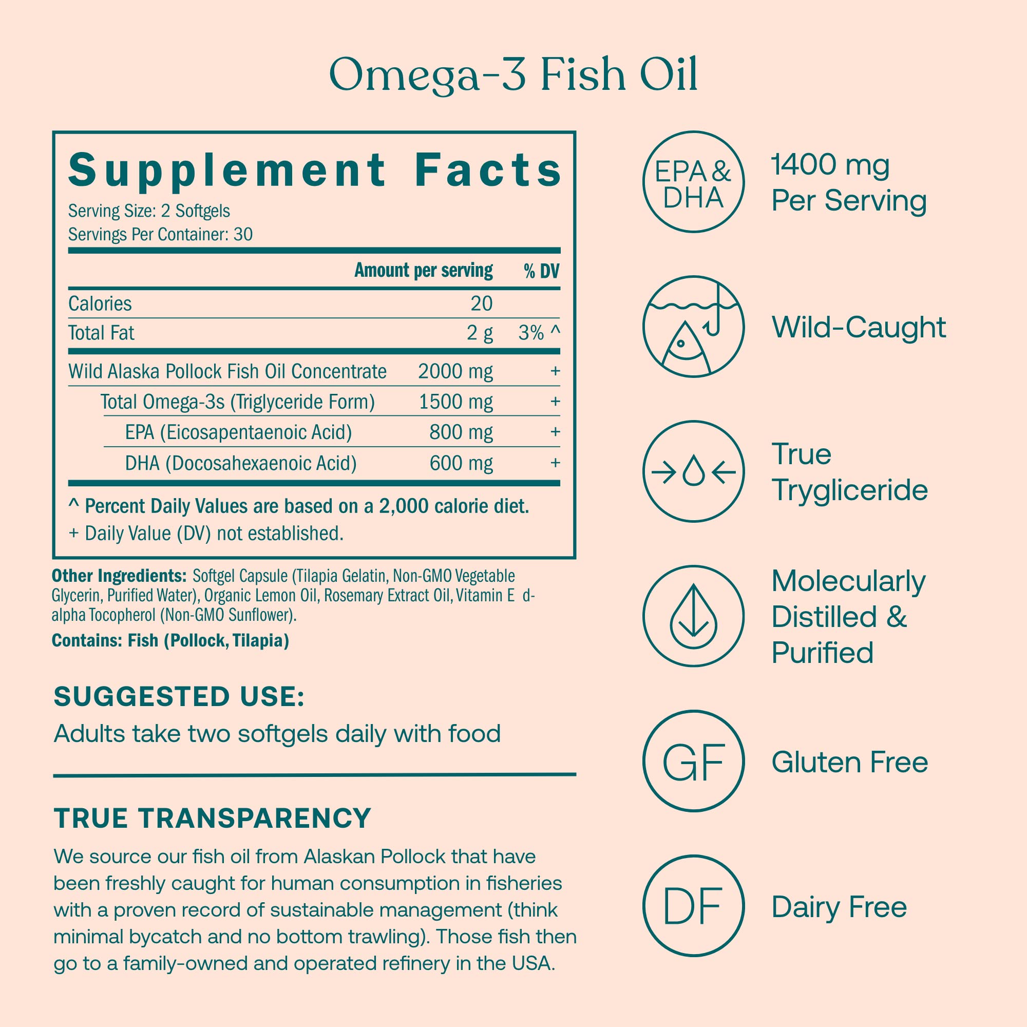 True Grace One Daily Women’s Multivitamin 40+ (30 Vegan Tablets), Omega-3 Fish Oil (60 Softgels) & One Daily Women’s Probiotic (30 Vegetarian Capsules) - 30-Day Supply of Each