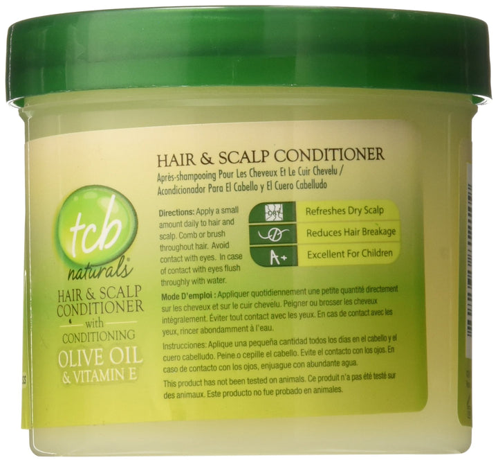 Tcb Naturals Hair & Scalp Cond Olive Oil & Vitamin-E 10oz Jar