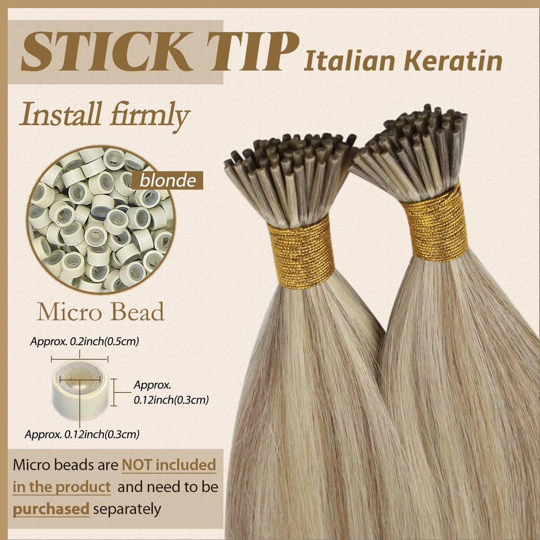 20, Dark Ash Brown With Golden Blonde: Youngsee 20Inch I Tip Hair Extensions Human Hair Golden Blonde Highlight With Light Blonde Pre Bonded I Tip Human Hair Extensions 1G/S 5