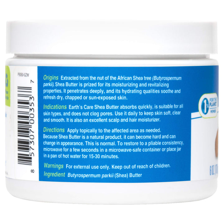 Shea Butter 100% Pure and Natural, 6 OZ by Earth's Care