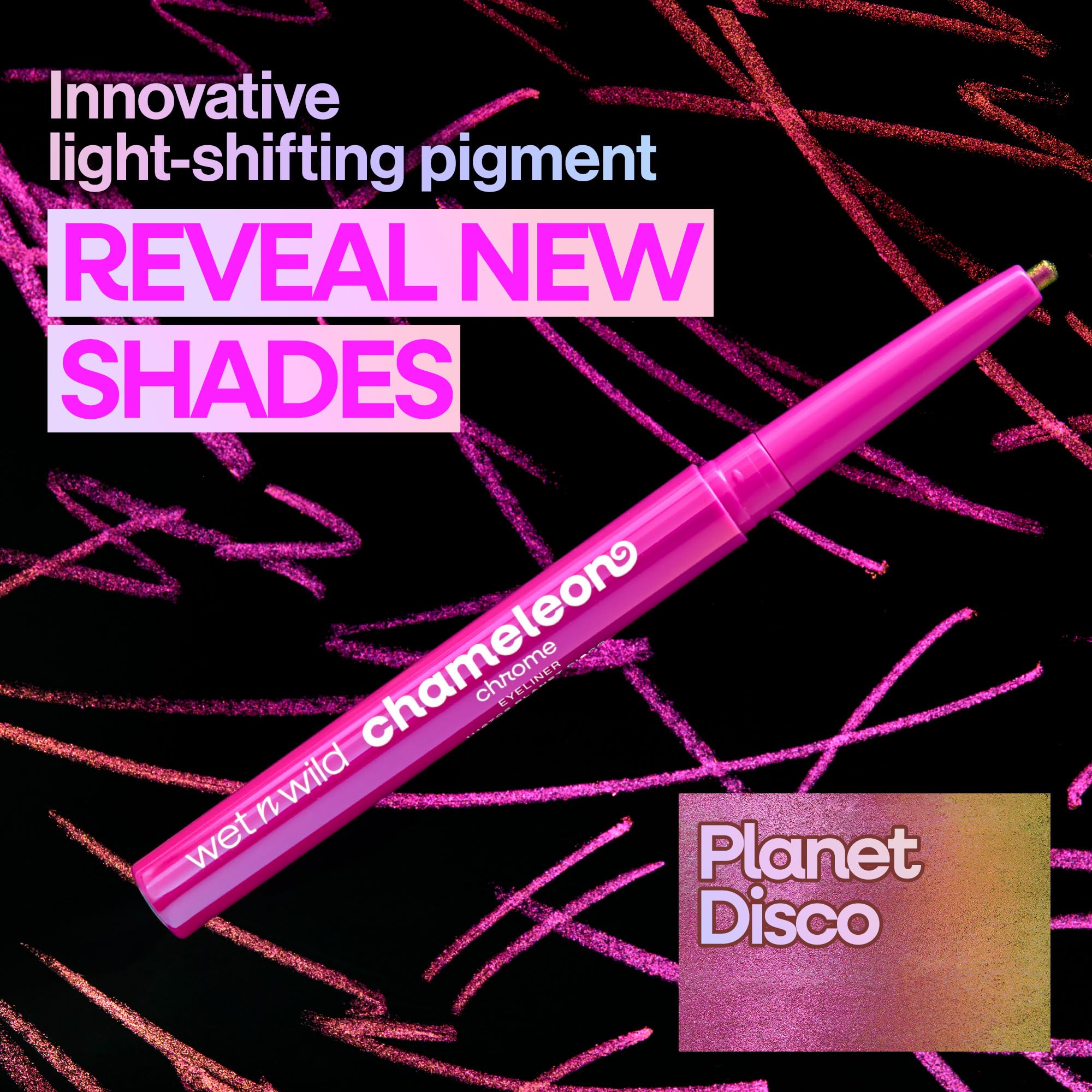 wet n wild Chameleon Chrome Eyeliner, Waterproof and Smudge-Proof, Multichrome Color Shift, Long-Lasting 18-Hour Wear, Cruelty-Free & Vegan - Planet Disco