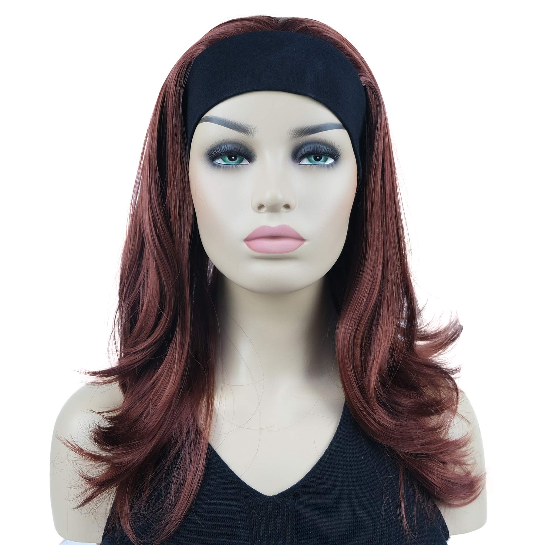 Lydell Long Straight Wave Headband Synthetic Wigs (131 Burgundy Red)