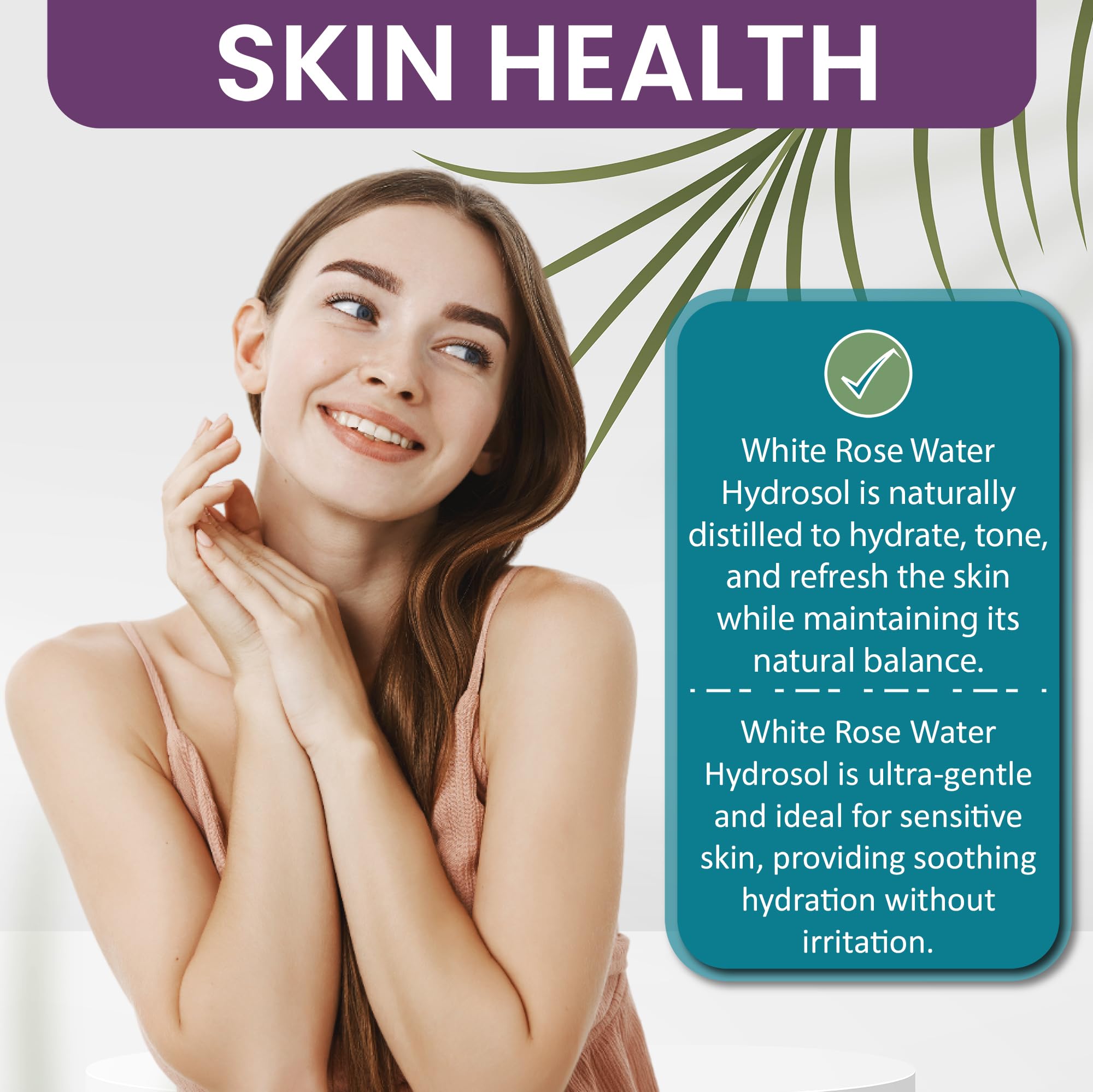 Dr Joe Lab White Rose Water Hydrosol - Pure Natural Distilled Bulgarian Rosewater Non-GMO Vegan Hydrating Toning Spray Mist Face Hair Skin Pores Locs Dreads - Packaging May Vary (32 oz)