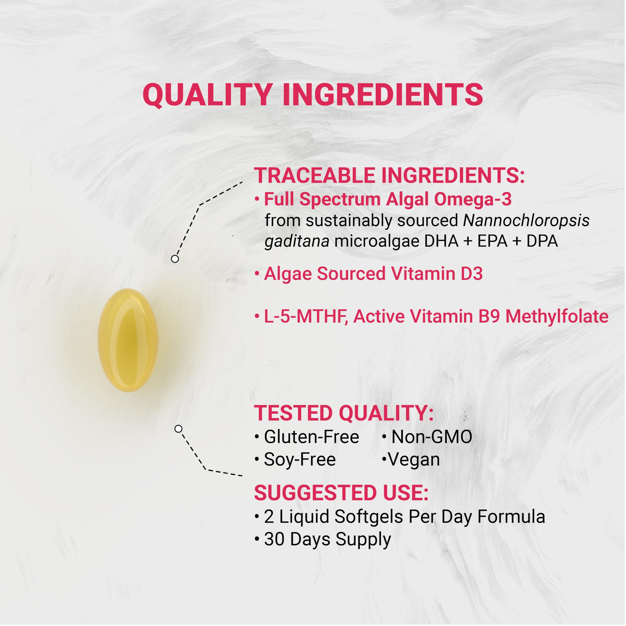 Naturalis Vegan Prenatal with Full Specrum Omega-3 | Algae DHA, EPA, DPA, Vitamin D3 & Active Folate L 5-MTHF | Vegan Society Certified, Sustainably Sourced, Non-GMO & Soy Free | 60 Veggie Softgels