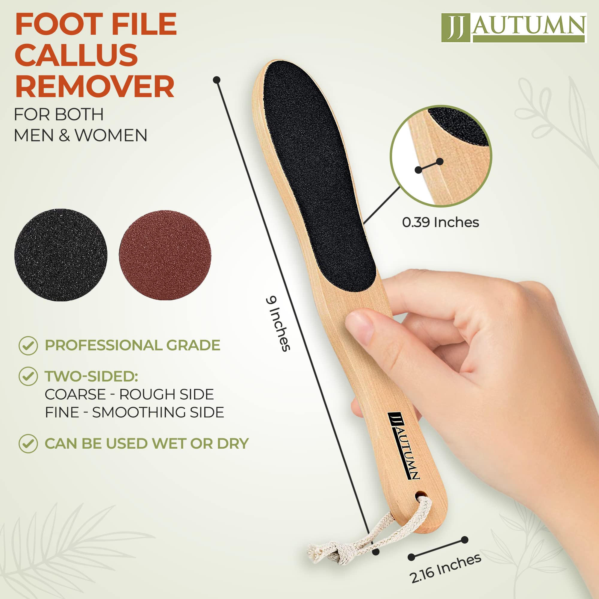 Professional Spa Quality Foot Rasp/Callus Remover Double Sided Wood Foot File for Pedicure and Foot Care - Can Be Used On Both Wet and Dry Feet Achieve Smooth, Silky Feet