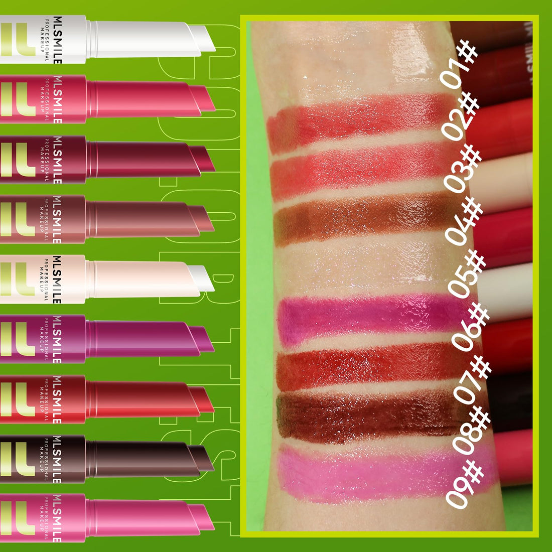 MLSMILE 3 Colors Fat Lip Oil Click Slick,Press Lipstick Set,Moisturizing Lip Balm,High Pigment Glow Lip Oil,Red Lipstick for Women,Pigmented Vegan,Lightweight and Glossy Lip Plumper with Coconut Oil