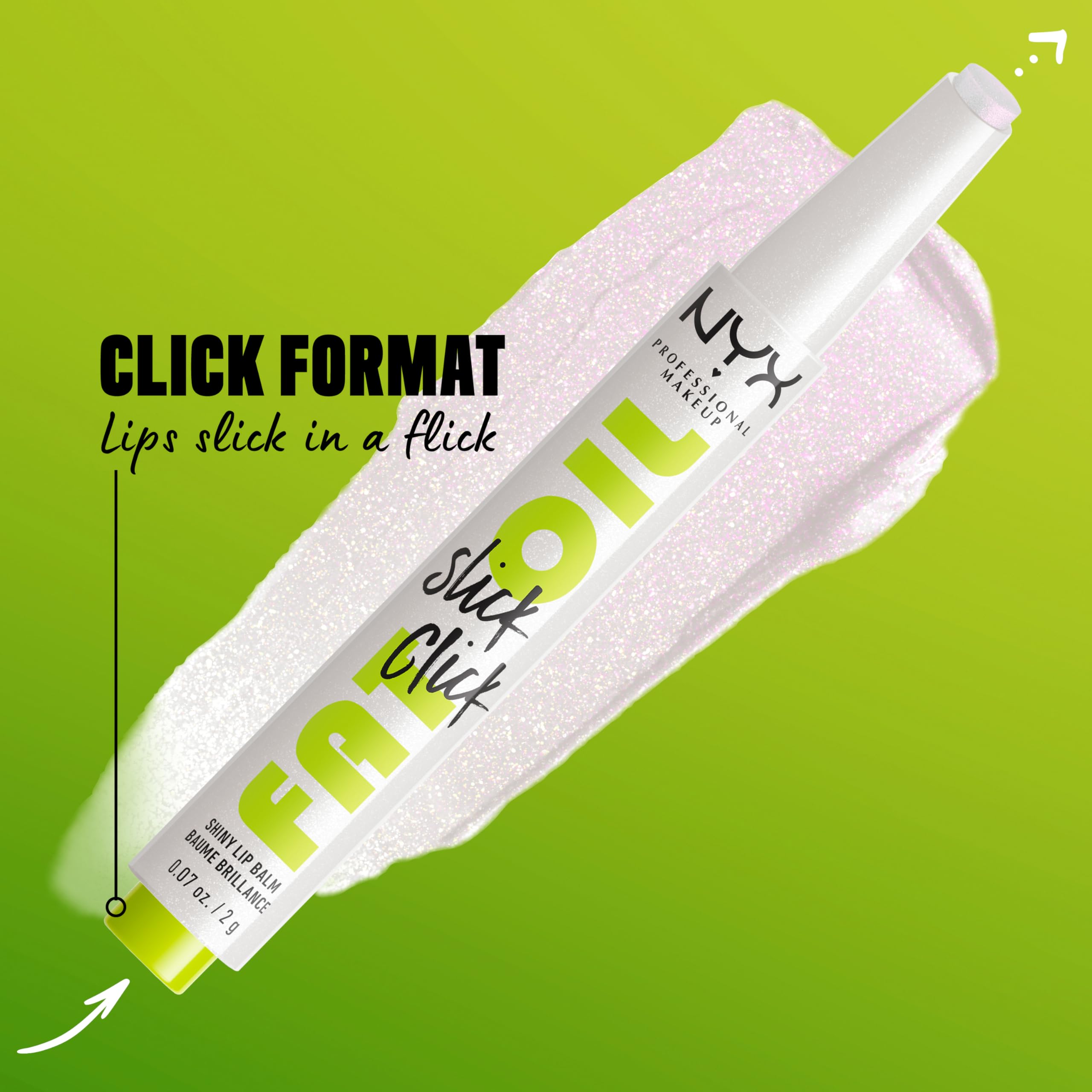 NYX PROFESSIONAL MAKEUP Fat Oil Slick Click, Lightweight, Buildable, Pigmented Vegan Lip Balm - Main Character