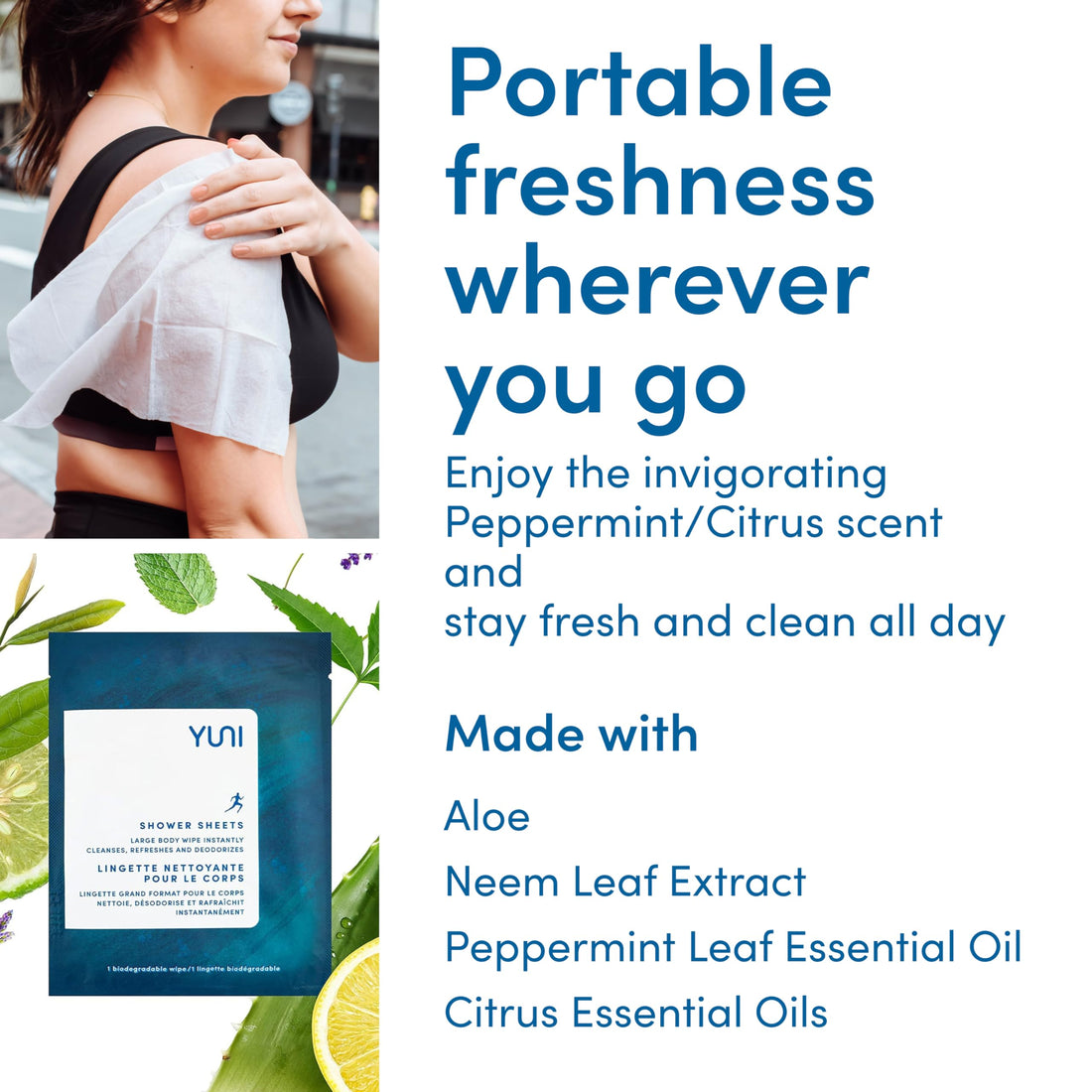 Yuni - Shower Sheet Body Wipes 12 Wipe(S)