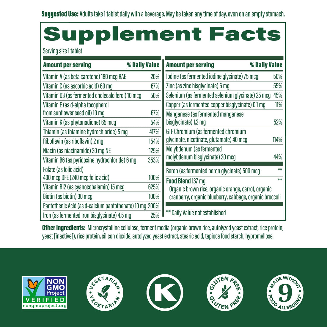 MegaFood One Daily Multivitamin - Multivitamin for Women and Men - with Real Food - Immune Support Supplement - Vitamin C & Vitamin B - Bone Health - Energy Metabolism - Vegetarian, Non-GMO - 90 Tabs