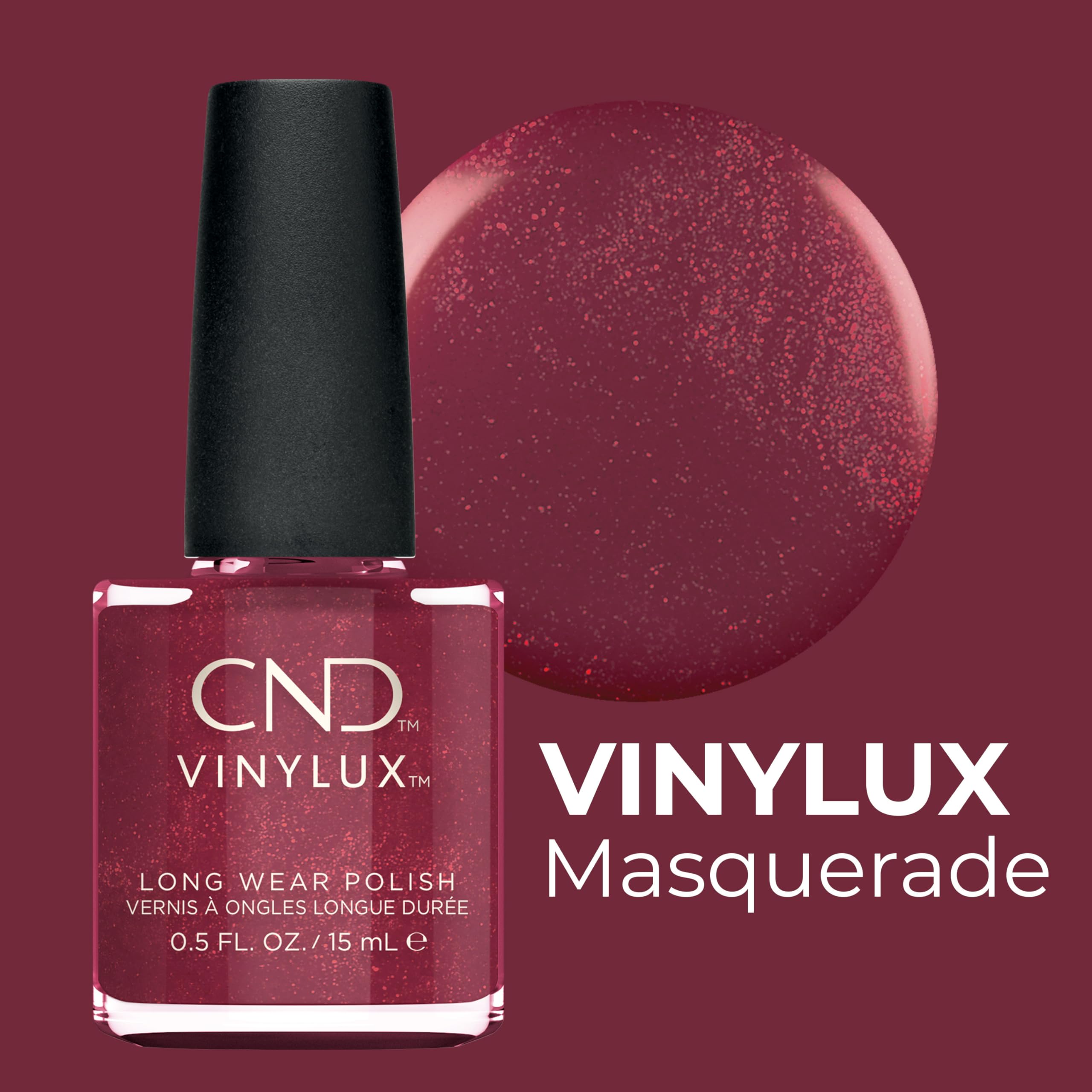 130 CND - VINYLUX MASQUERADE Weekly Polish Manicure Nail Red Shimmer Color 0.5oz