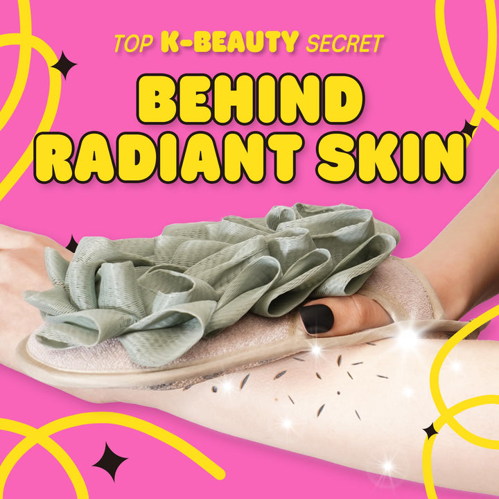BACK TO BABY Exfoliating Glove | Korean Skin Care Secret 2-in-1 Loofah Exfoliating Body Scrubber for Cleansing & Exfoliating All Skin Types | Great for Keratosis Pilaris & Removing Dry Skin Cells(1pc)
