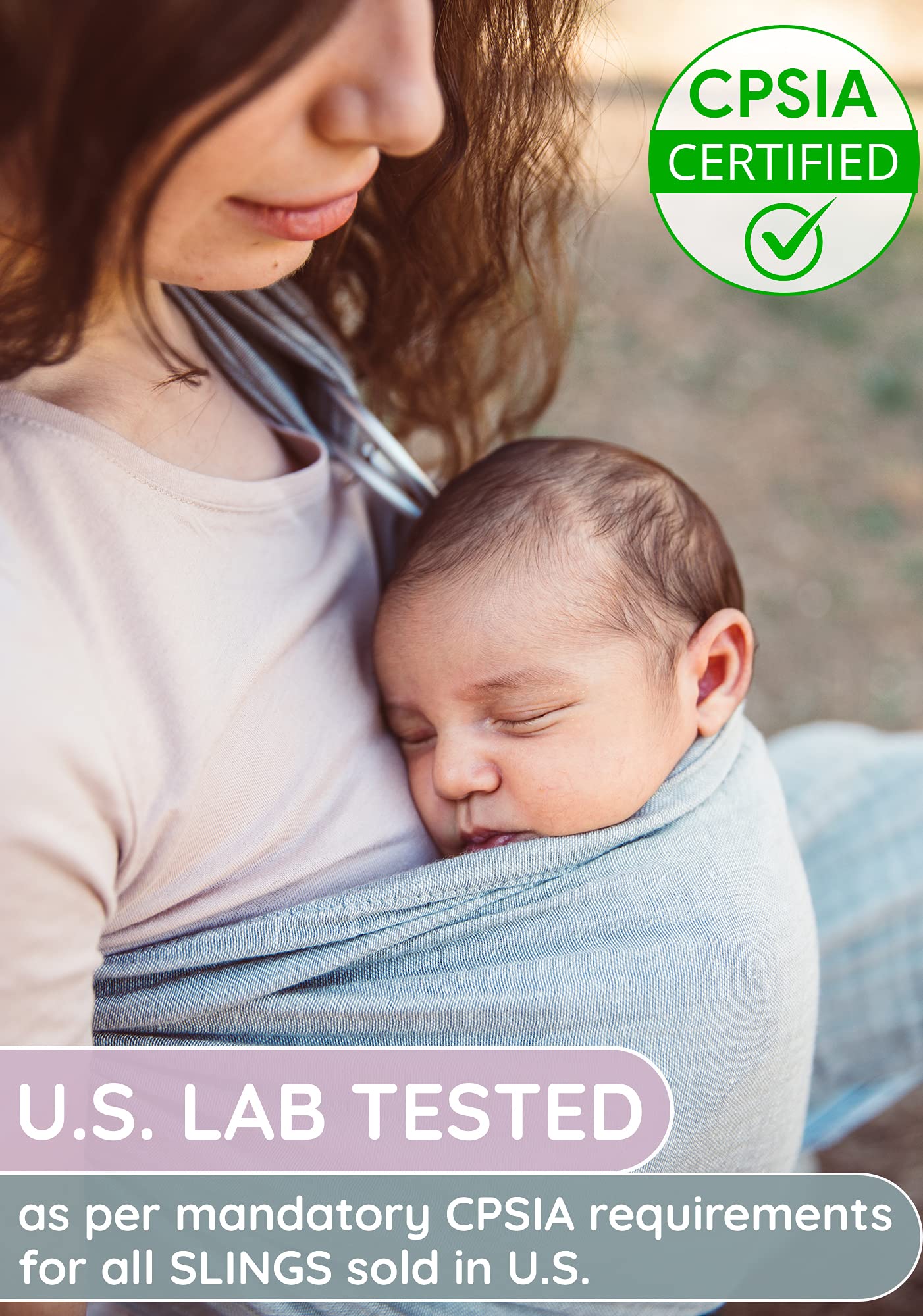 Ring Sling Baby Carrier 100% Cotton Muslin Front and Chest Newborn to Toddler Carrier and Baby Sling (Grey)