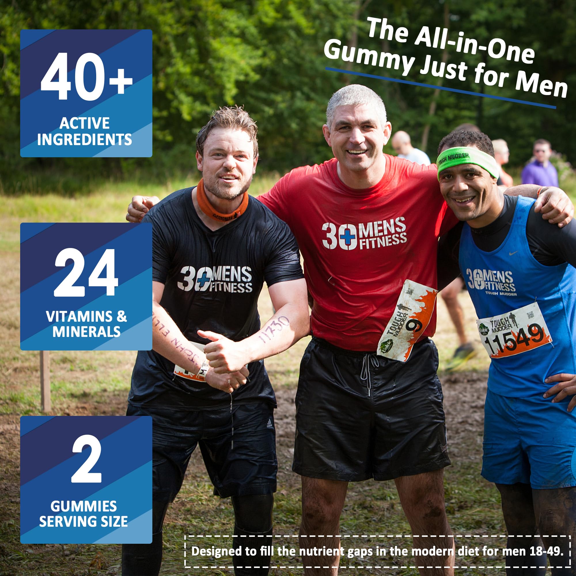 (2 Pack) Multivitamin for Men, Daily Mens Multivitamins & Multiminerals Gummies, Mens Vitamins A C D E B6 B12, Methylfolate, Omega 3, Probiotics, Enzymes for Energy, Immunity, Sugar Free, (No Iron)