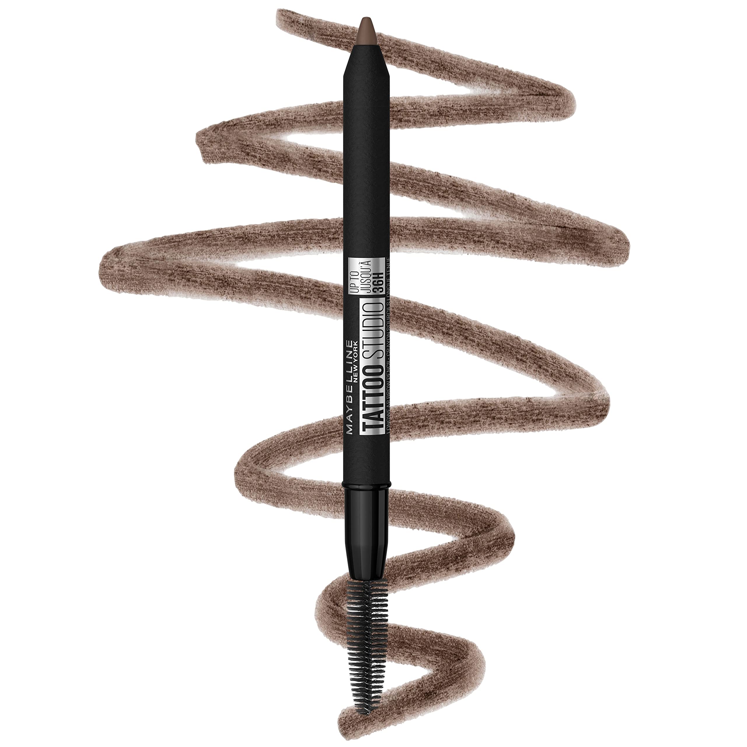 Maybelline TattooStudio Waterproof Eyebrow Pencil, Sharpenable, Longwear, Long Lasting, Pigmented Eyebrow Pencil for Defined Brows, Medium Brown, 1 Count