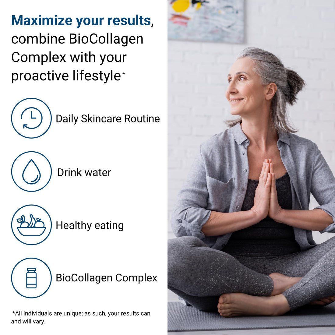 ACTIVATEDYOU Bio Collagen Complex - Plant-Based Collagen with Highly Absorbable Biotin to Support Youthful Skin, Hair Health, Muscle Strength - Vegan Formula with Lustriva & Saw Palmetto (30 servings)