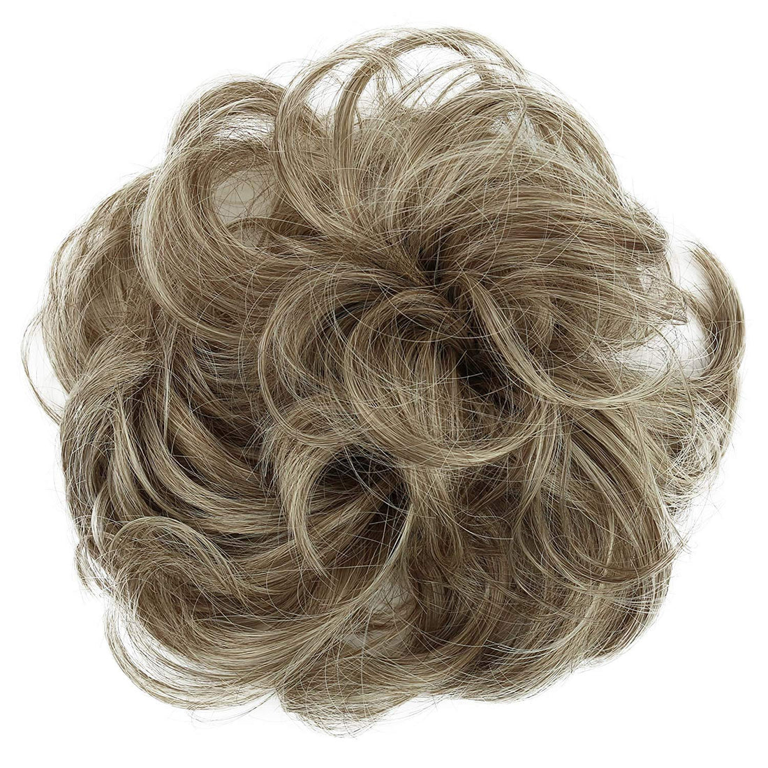 sandy blonde grey mix 12/88 : PRETTYSHOP Scrunchie Scrunchy Bun Up Do Hair piece Hair Ribbon Ponytail Extensions Wavy Curly or Messy sandy blonde grey mix 12/88