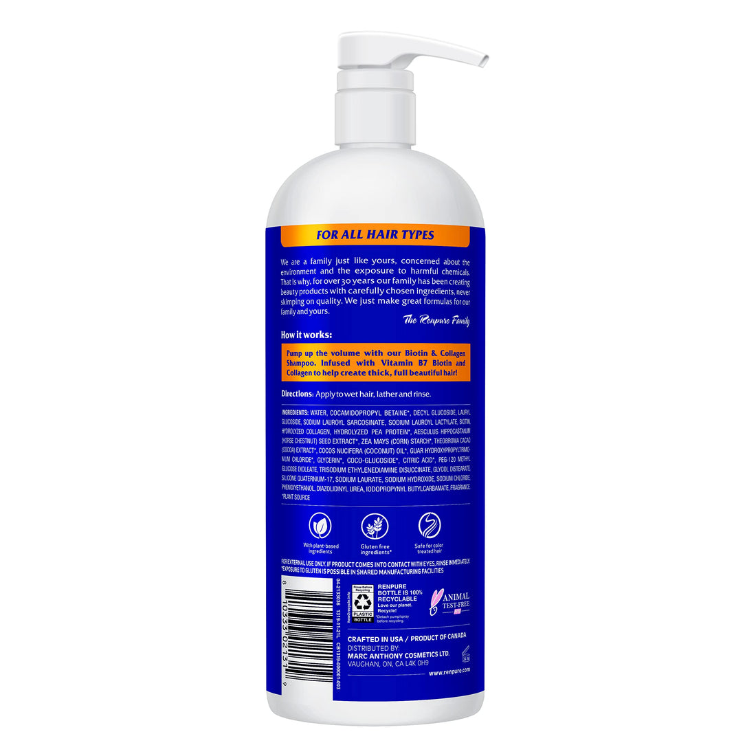 Renpure Originals Biotin & Collagen Thickening Shampoo, 32 Fl Oz (Pack of 1)