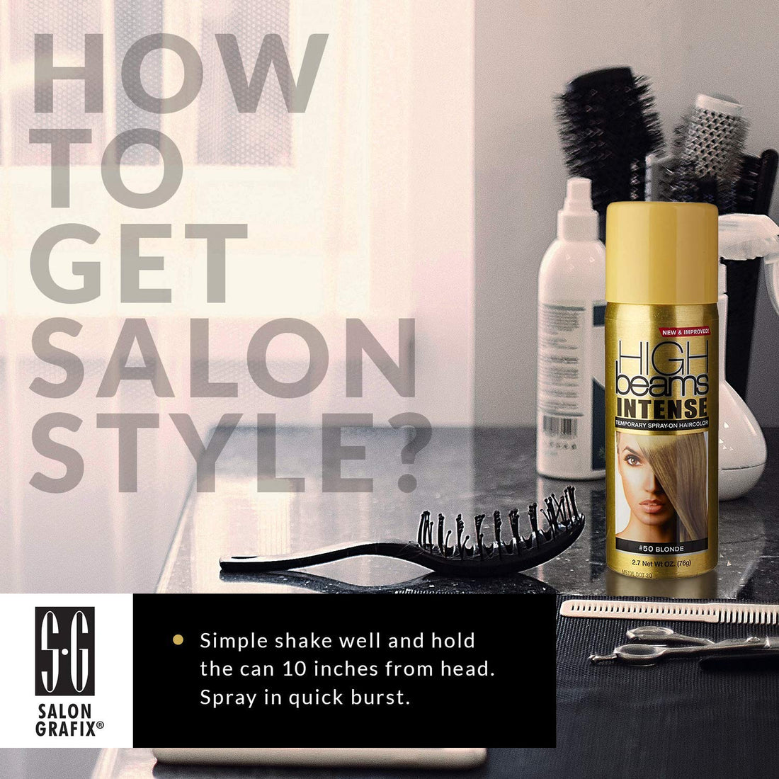 high beams Intense Temporary Spray on Hair Color Blonde 2.7 Ounce
