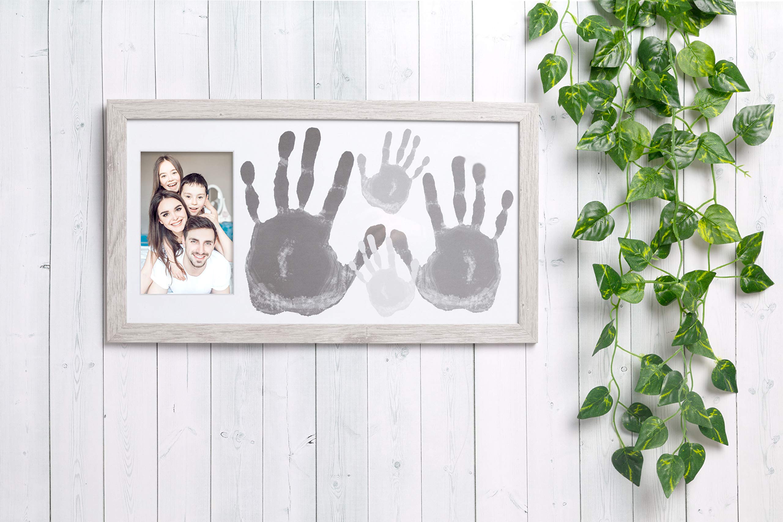 Kate & Milo Rustic Family Handprint Photo Frame, Keepsake Frame, DIY Craft for Parents and Children, Farmhouse Decor, 6 x 4 Photo Inserts, Distressed Wood