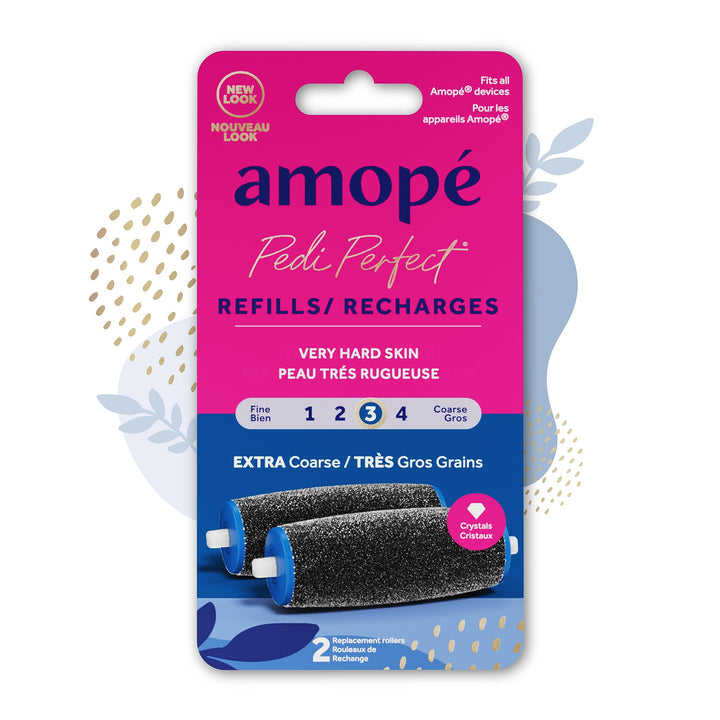 Amope Pedi Perfect - Electronic Foot File Extra Coarse Diamond Crystals Refills, 2 Count