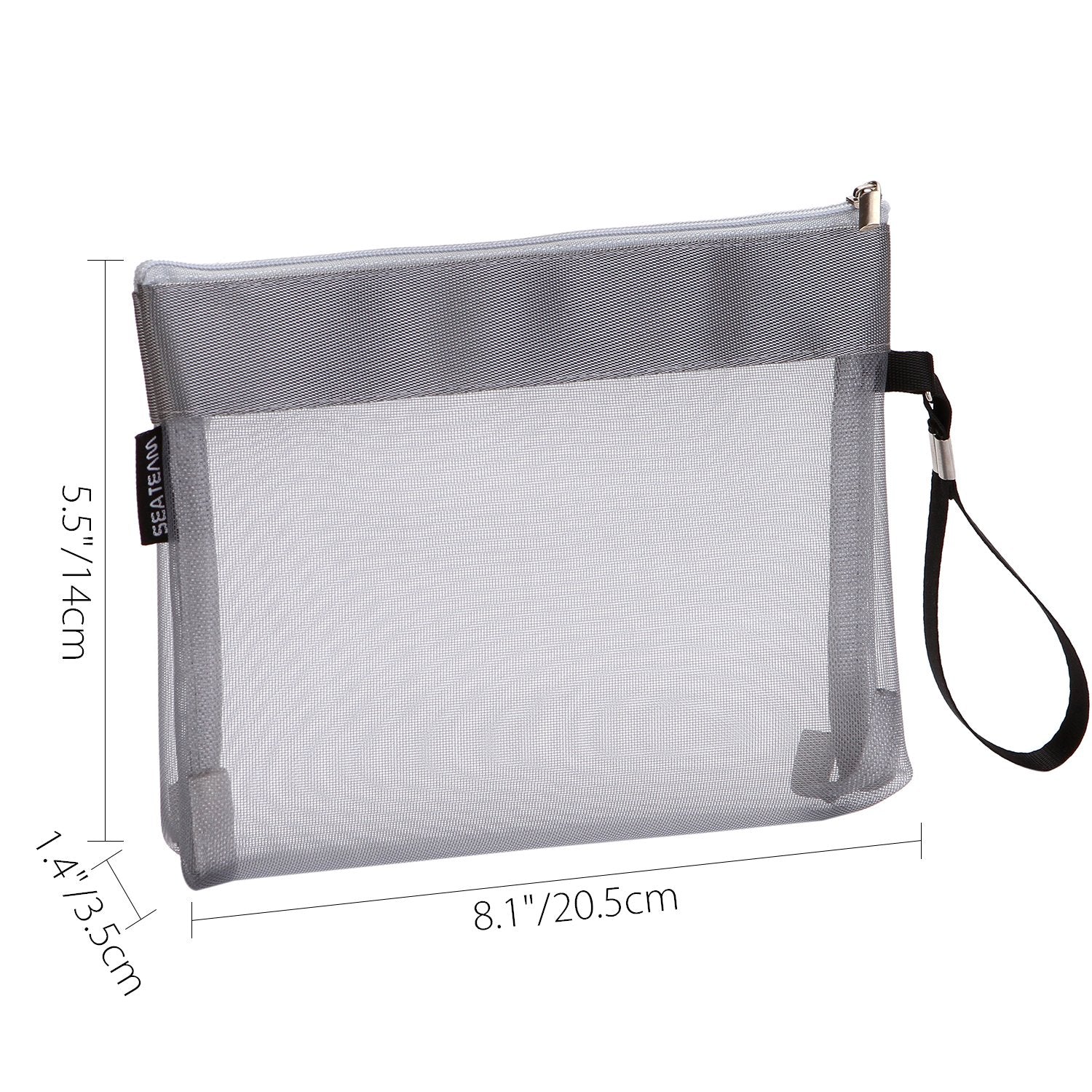 Sea Team 6pcs Multicolored Portable Travel Toiletry Pouch Nylon Mesh Cosmetic Makeup Organizer Bag with Zipper (ST-CB0616)